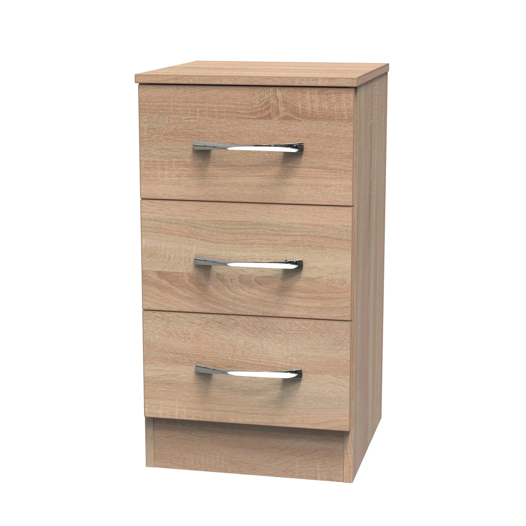 Alton Ready Assembled 3 Drawer Bedside Cabinet in Bardolino Oak - Image 2