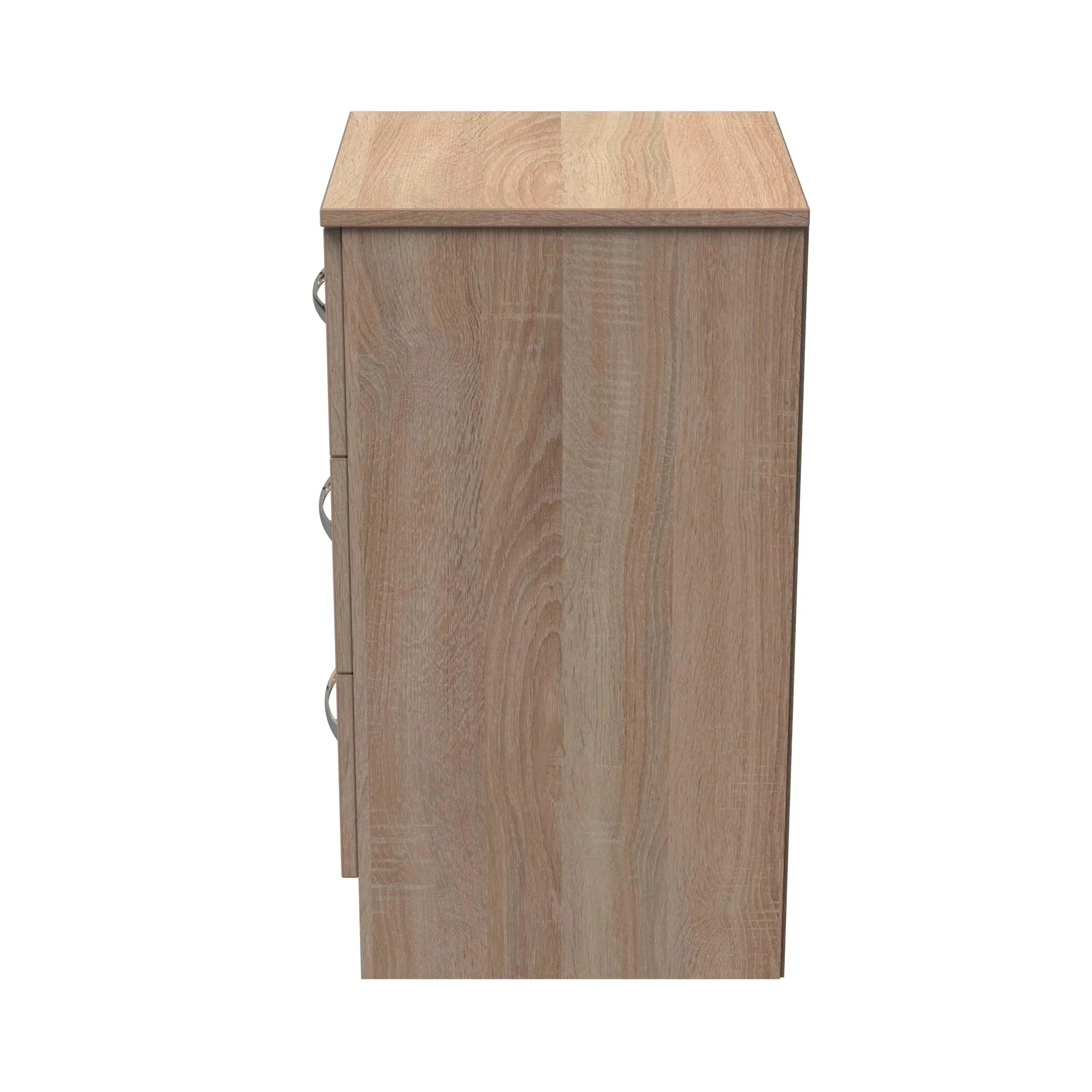 Alton Ready Assembled 3 Drawer Bedside Cabinet in Bardolino Oak - Image 3