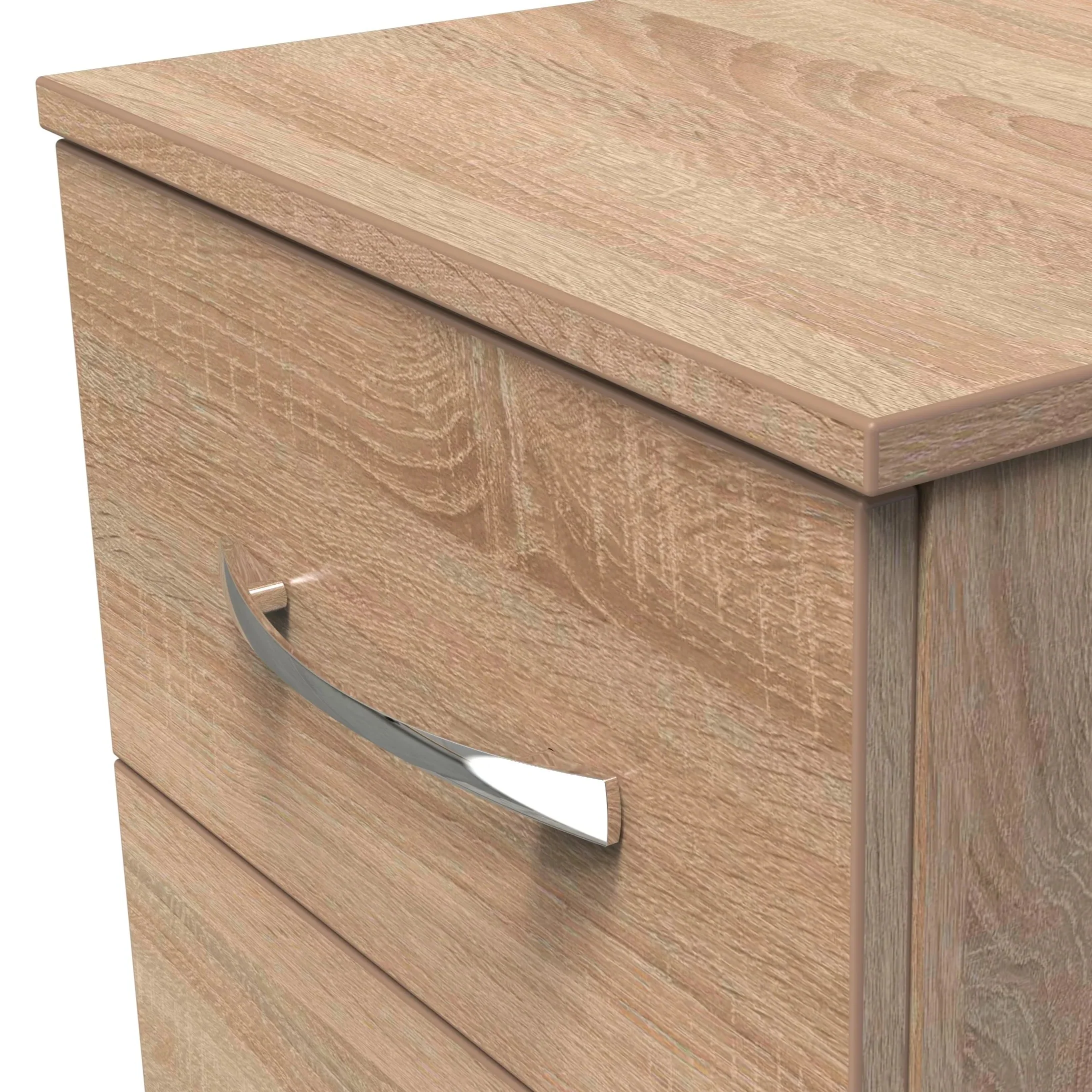 Alton Ready Assembled 3 Drawer Bedside Cabinet in Bardolino Oak - Image 4