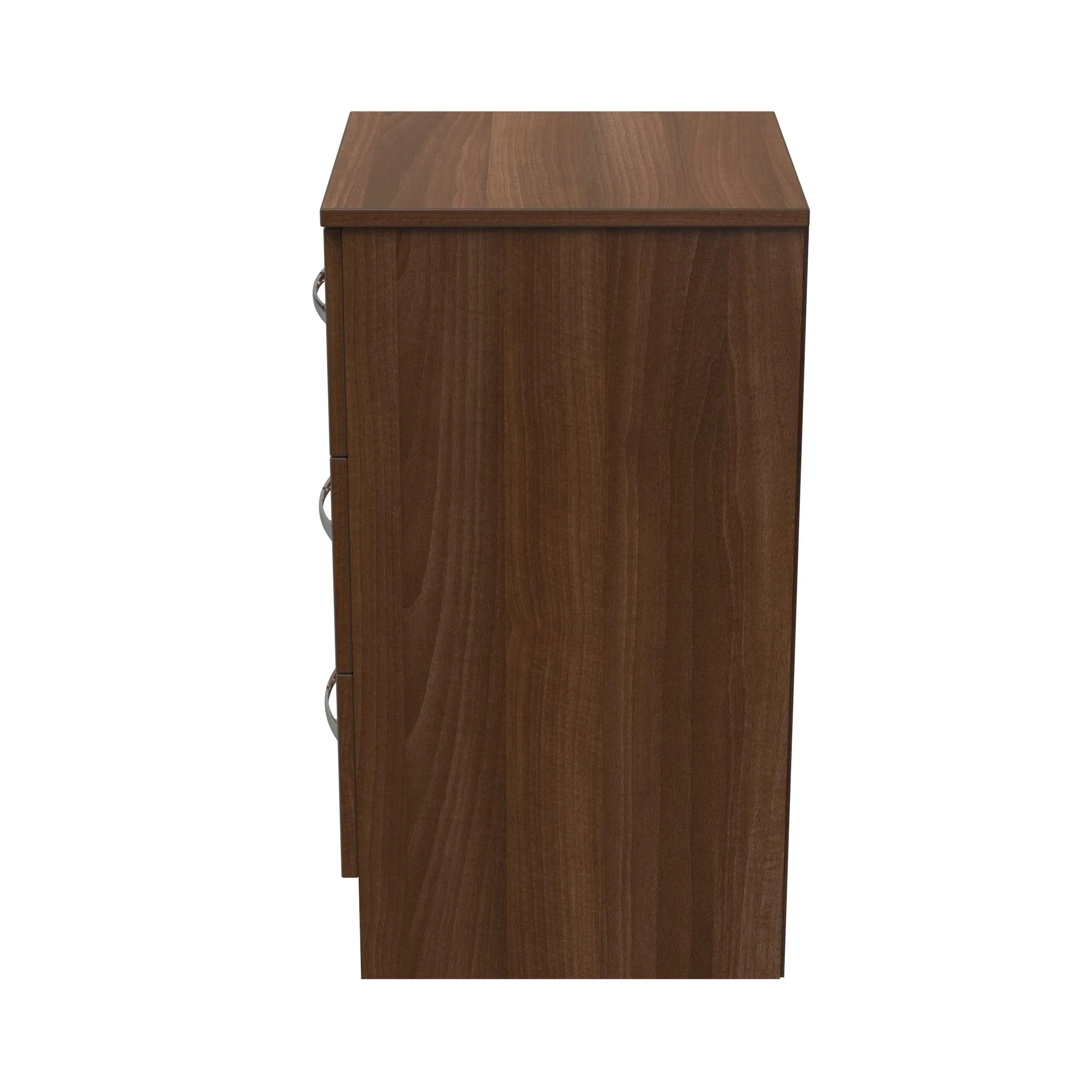 Alton Ready Assembled 3 Drawer Bedside Cabinet in Noche Walnut - Image 3