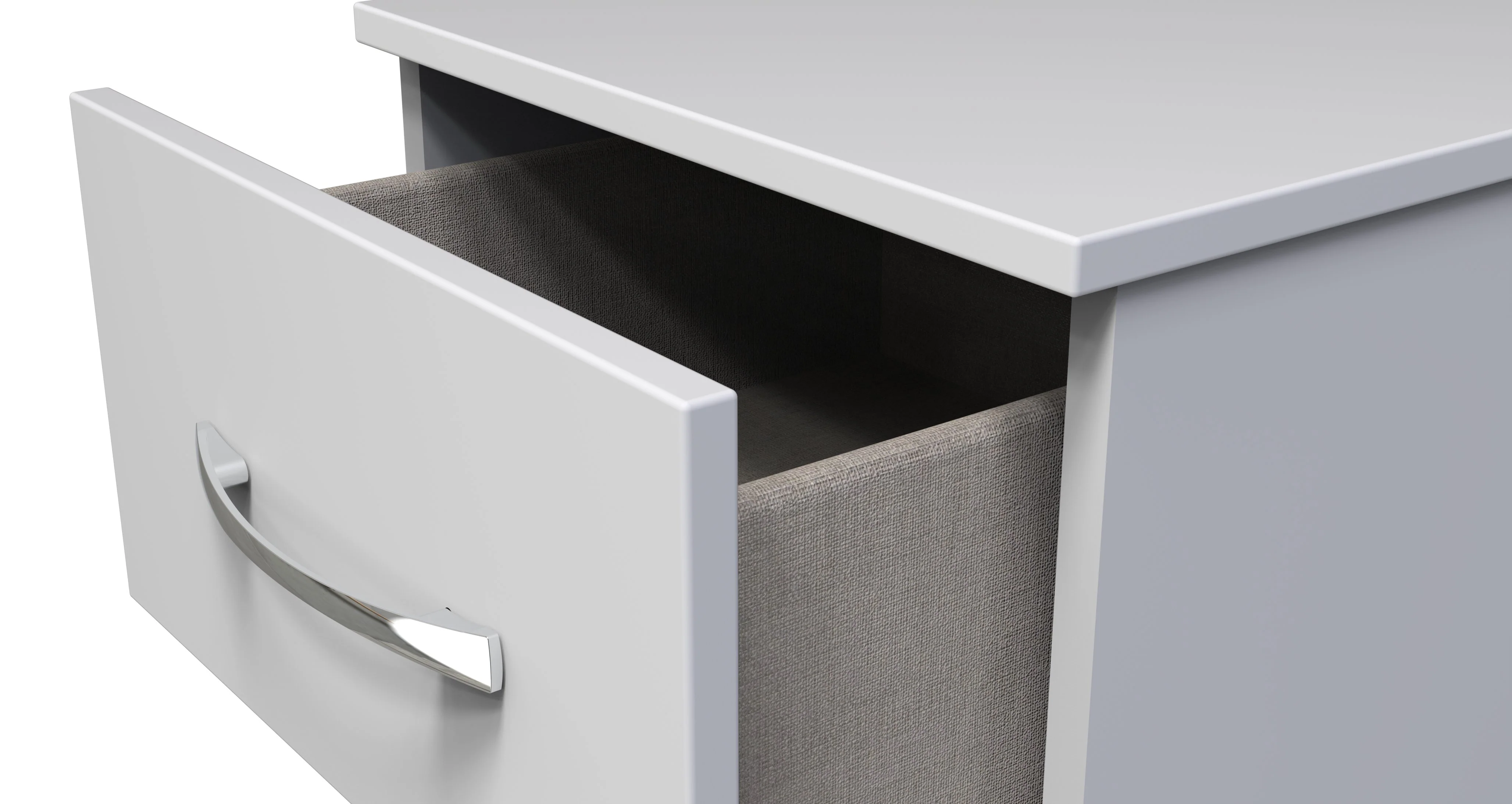 Alton Ready Assembled 3 Drawer Bedside Cabinet in White Matt - Image 6