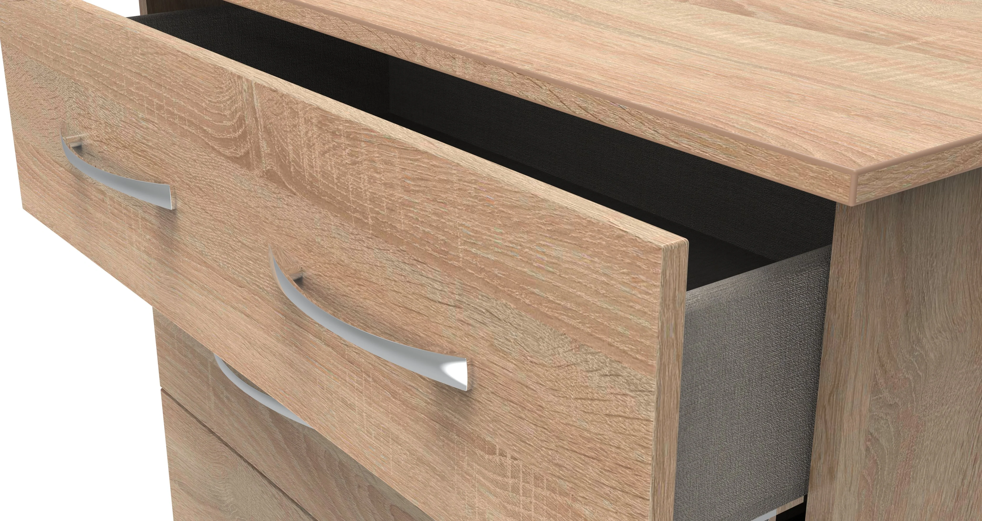 Alton Ready Assembled 3 Drawer Chest in Bardolino Oak - Image 5