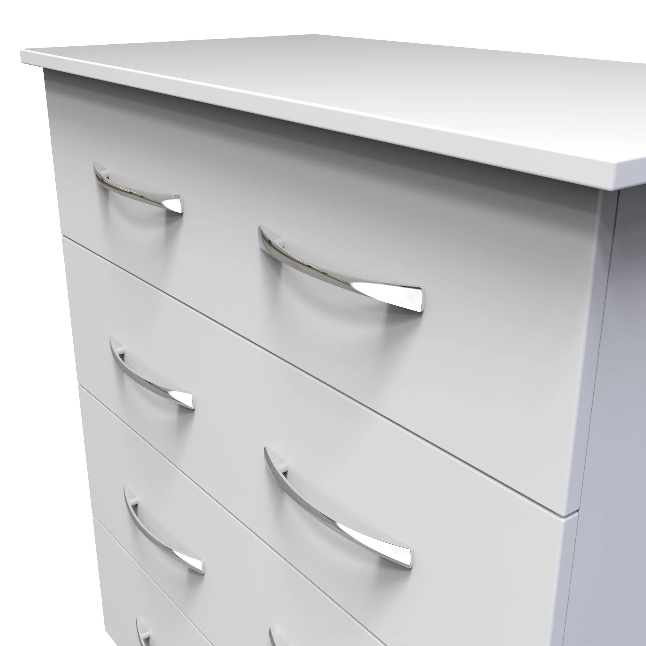 Alton Ready Assembled 4 Drawer Chest in White Matt - Image 4