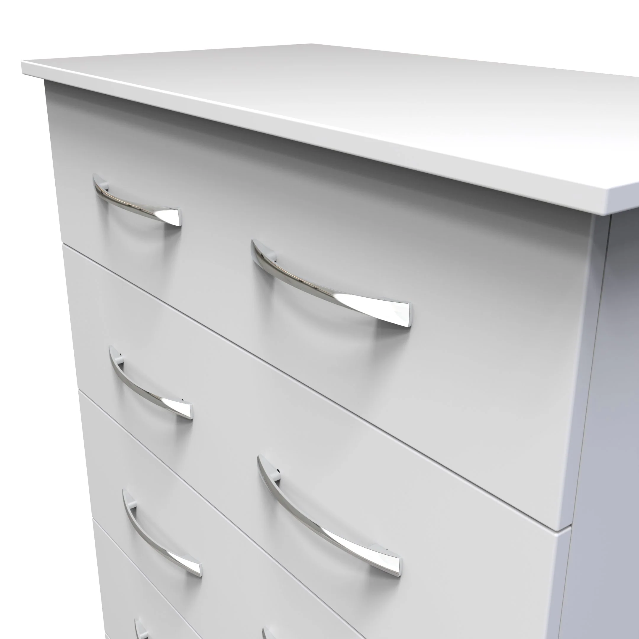 Alton Ready Assembled 5 Drawer Chest in White Matt - Image 5