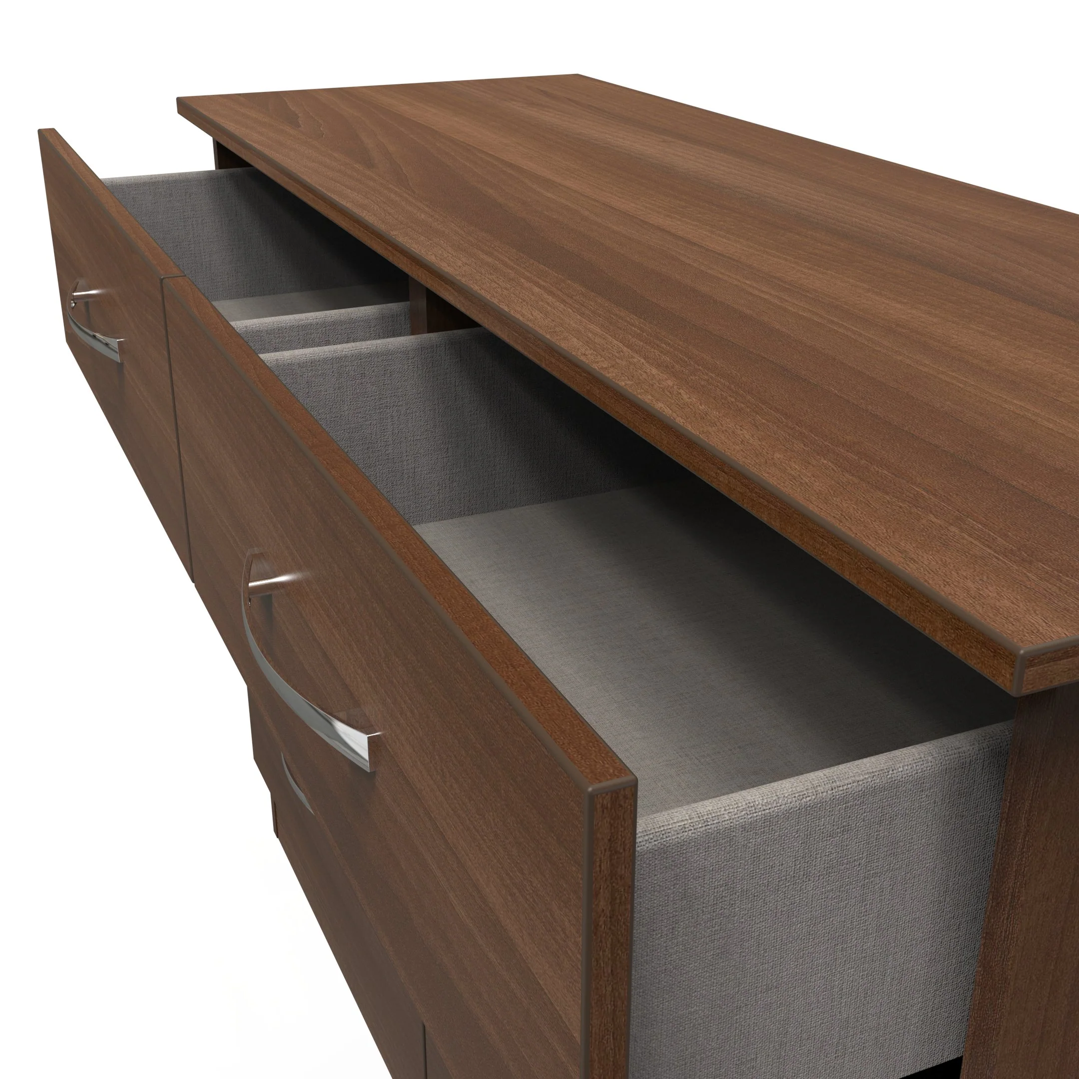 Alton Ready Assembled 6 Drawer Wide Chest in Noche Walnut - Image 10
