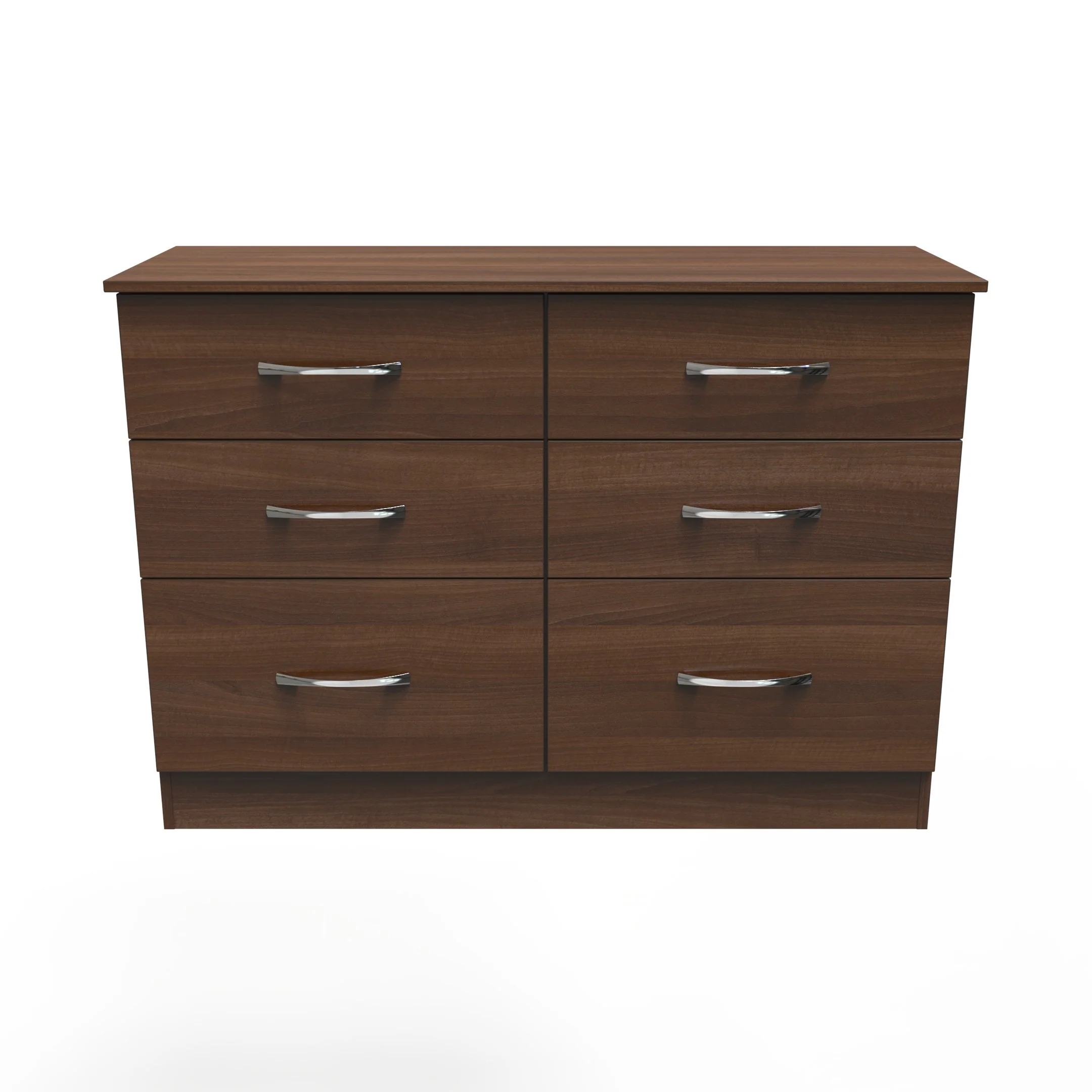 Alton Ready Assembled 6 Drawer Wide Chest in Noche Walnut - Image 2