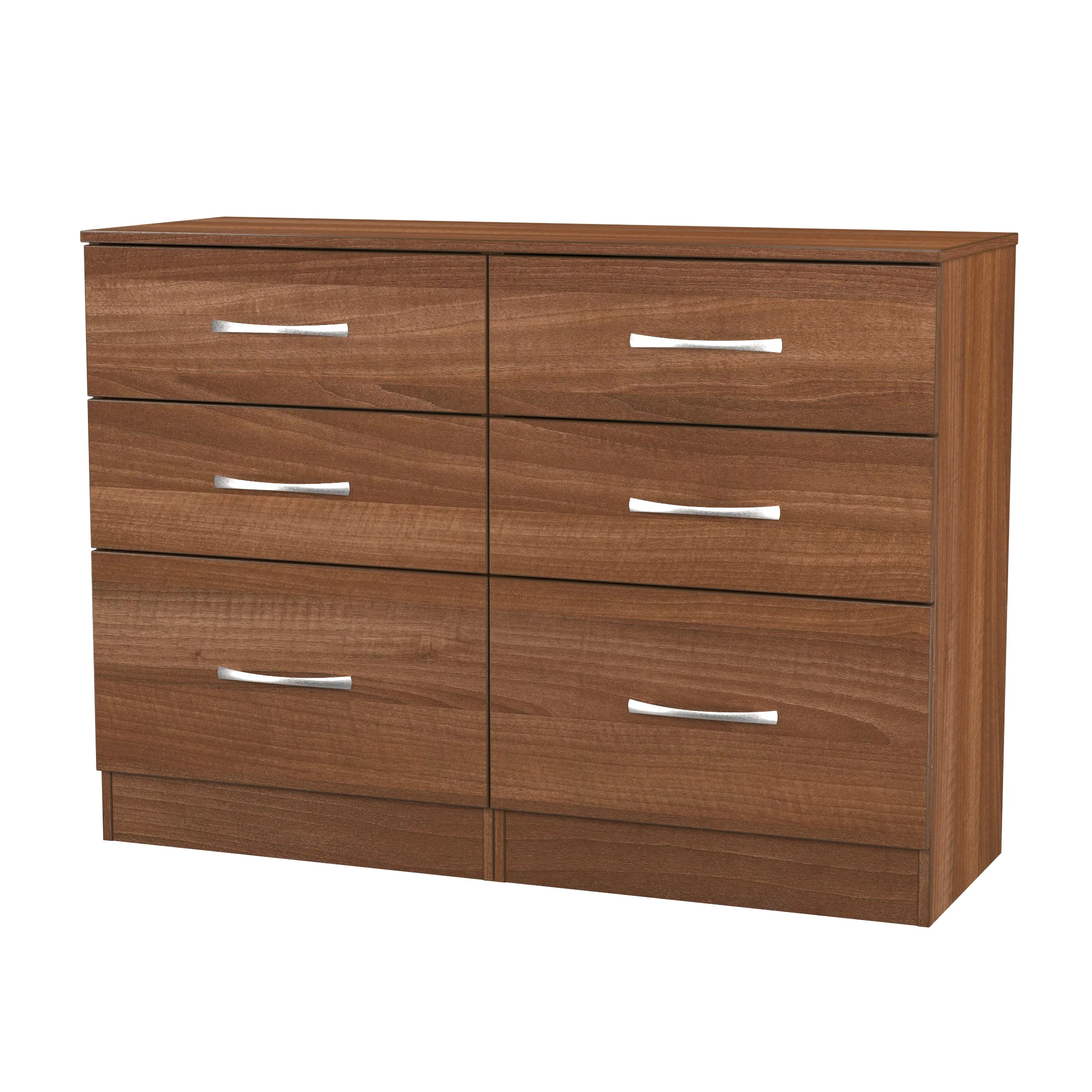 Alton Ready Assembled 6 Drawer Wide Chest in Noche Walnut - Image 5