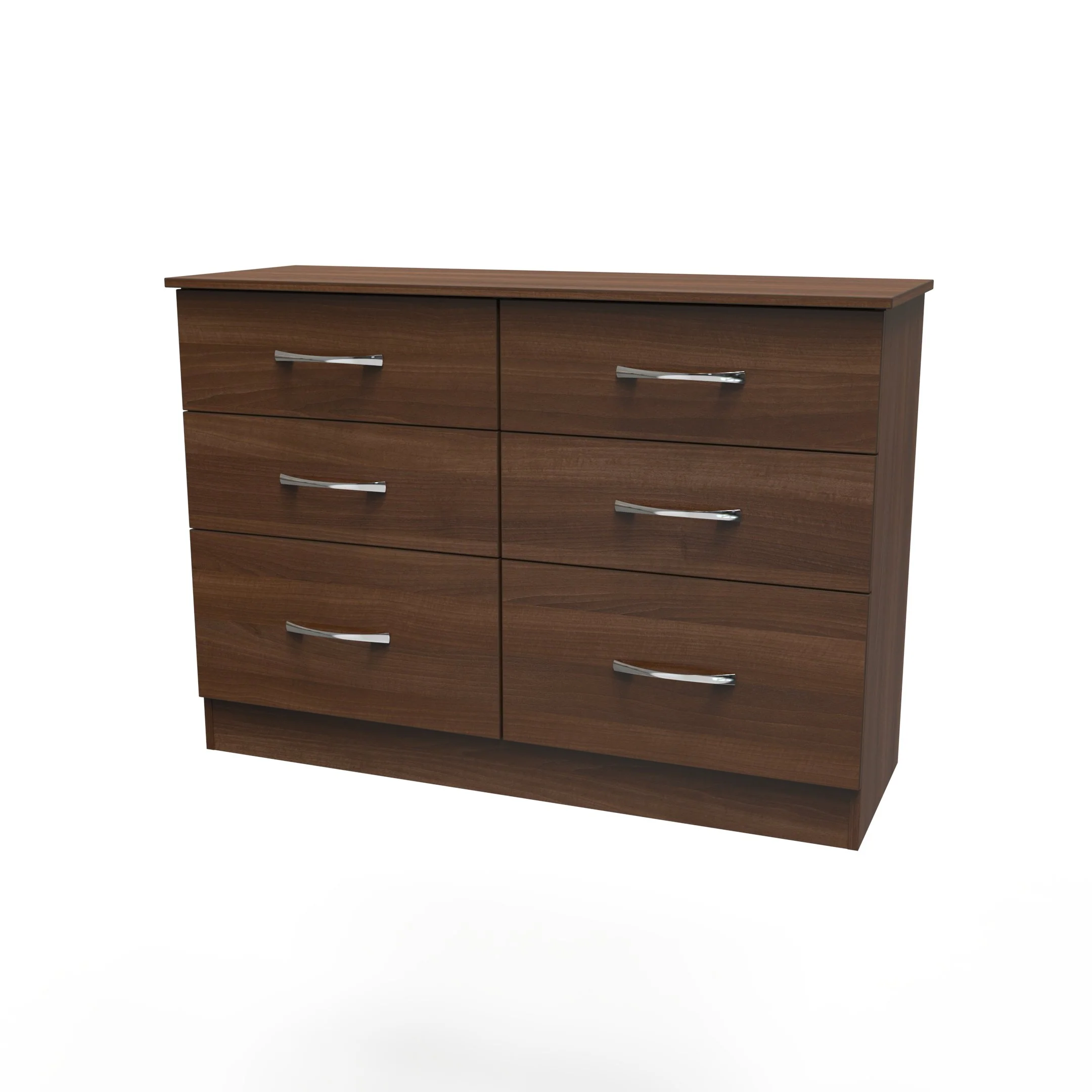 Alton Ready Assembled 6 Drawer Wide Chest in Noche Walnut - Image 6