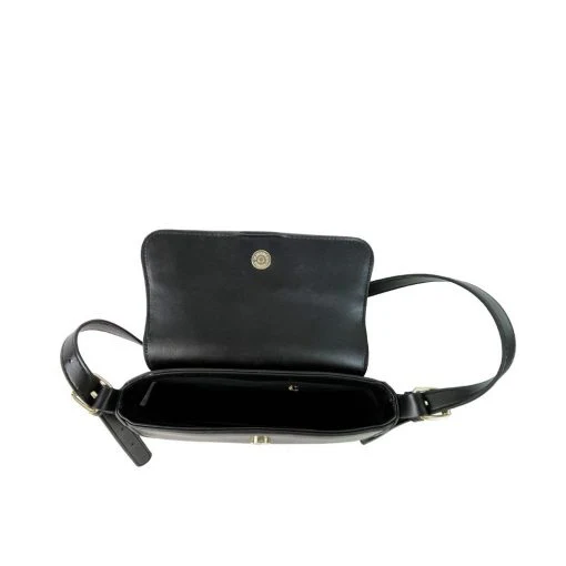 Amanda Faux Leather Shoulder Bag -  Black - Image 3