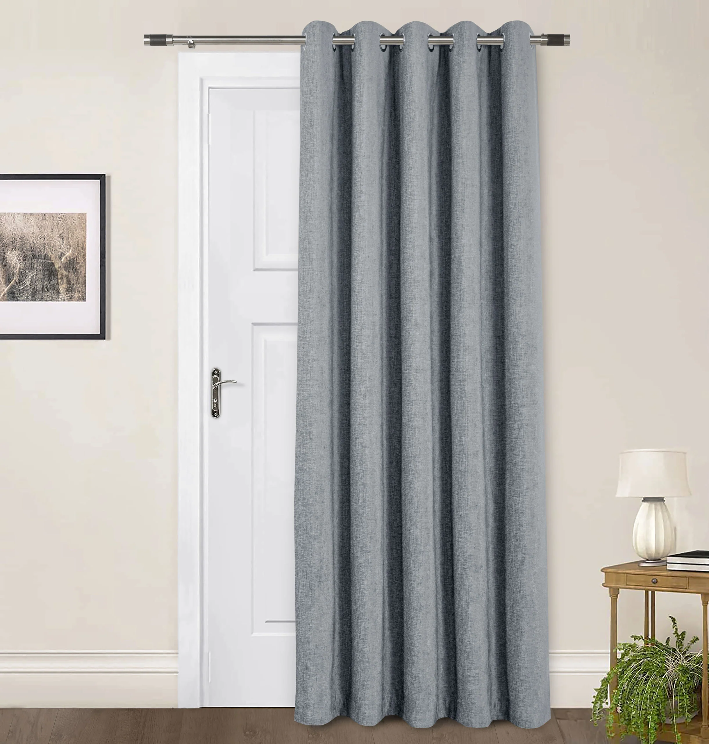 AMBERLEY NICKEL DOOR CURTAIN 66 X 84