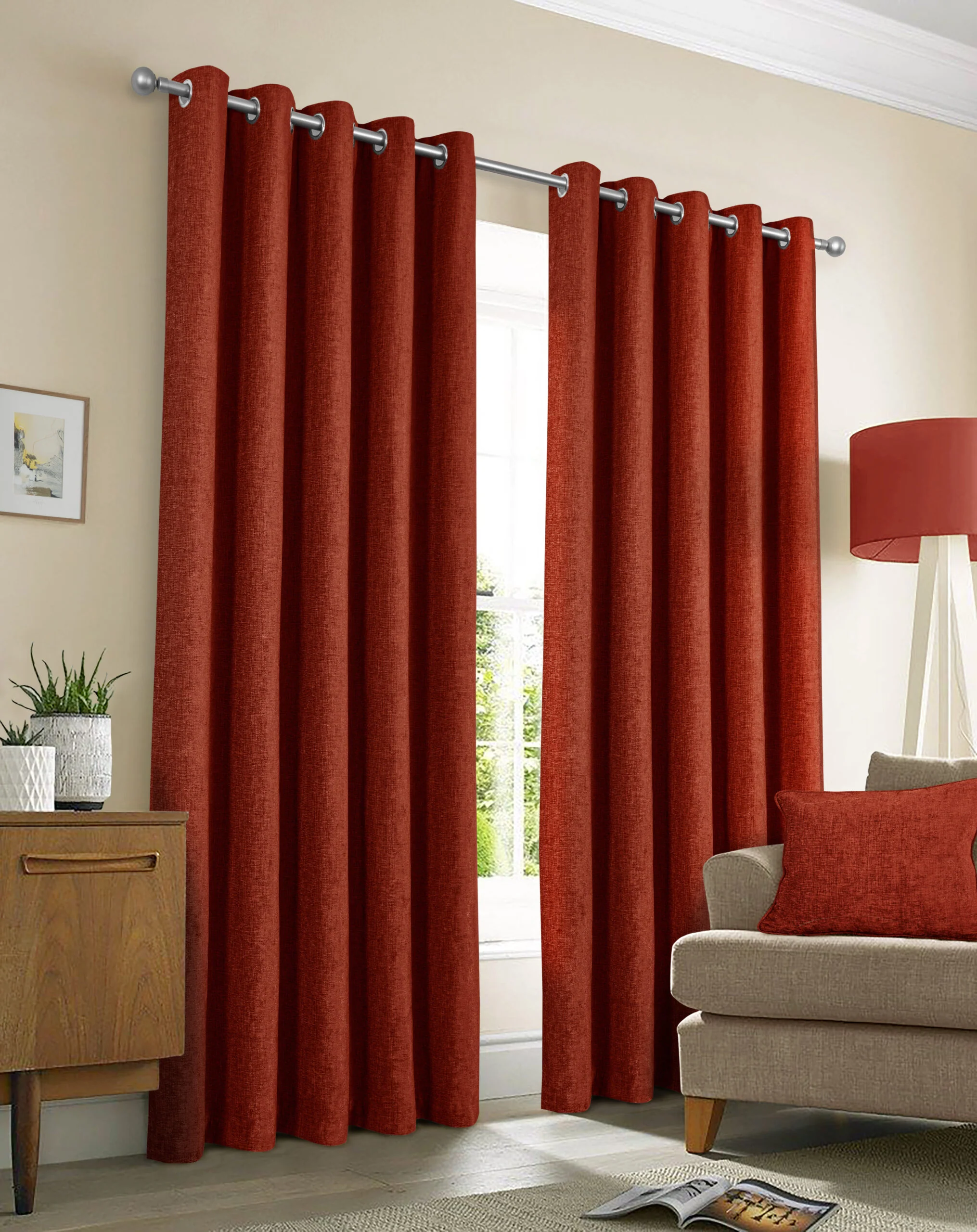 AMBERLEY TERRACOTTA DOOR CURTAIN 66 X 84 - Image 2