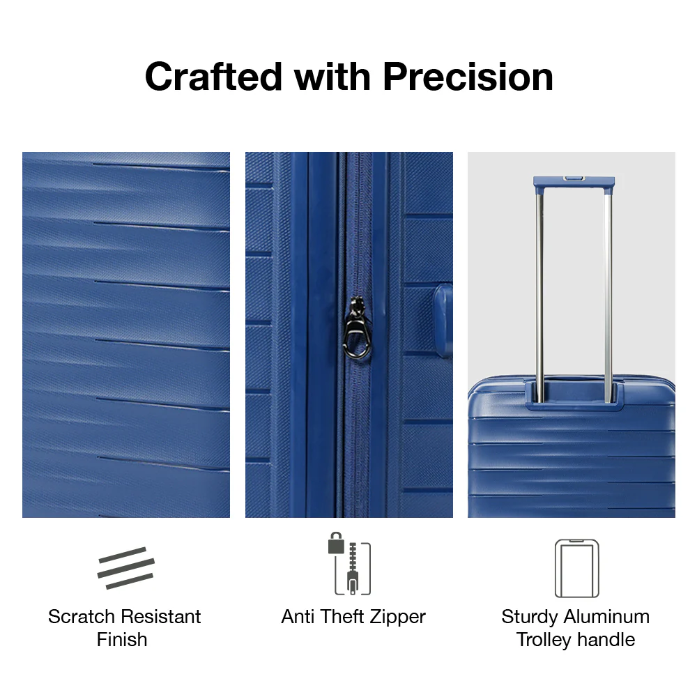 American Traveller Rapid Air PP Hard Trolley Case 3 Piece Set - Navy - Image 6