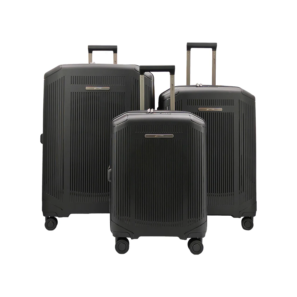 American Traveller Richmont PP Hard Trolley Case 3 Piece Set - Black