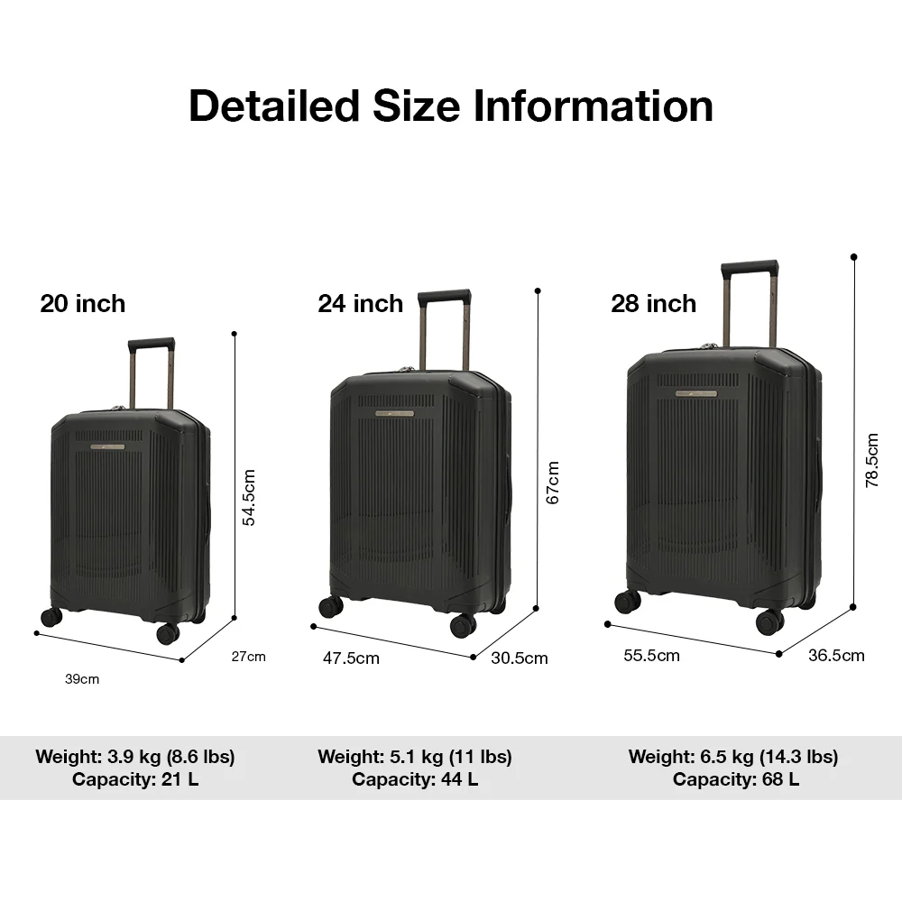 American Traveller Richmont PP Hard Trolley Case 3 Piece Set - Black - Image 7