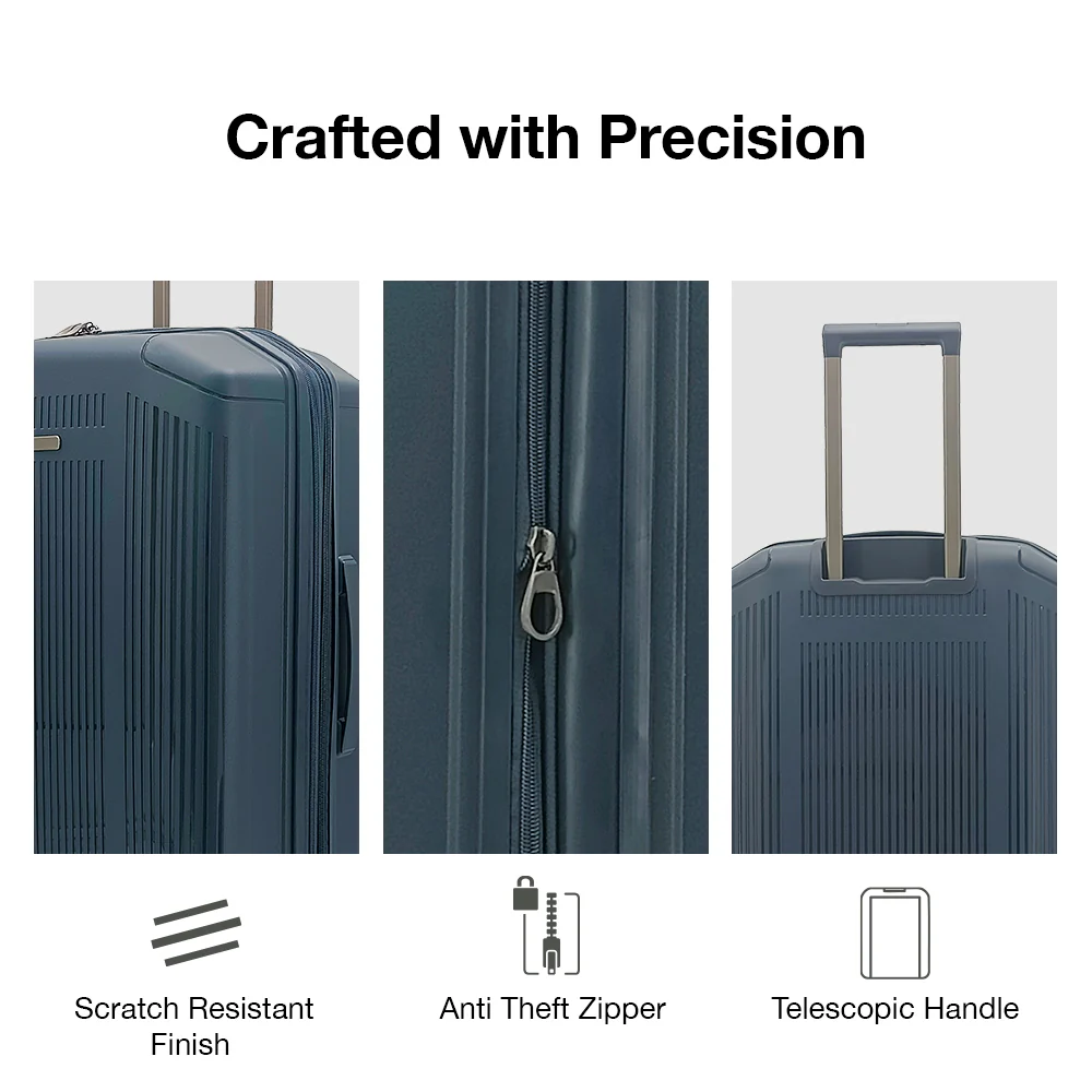 American Traveller Richmont PP Hard Trolley Case 3 Piece Set - Navy Blue - Image 7