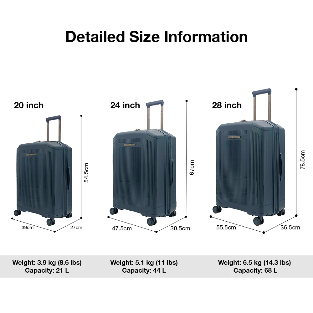 American Traveller Richmont PP Hard Trolley Case 3 Piece Set - Navy Blue - Image 8