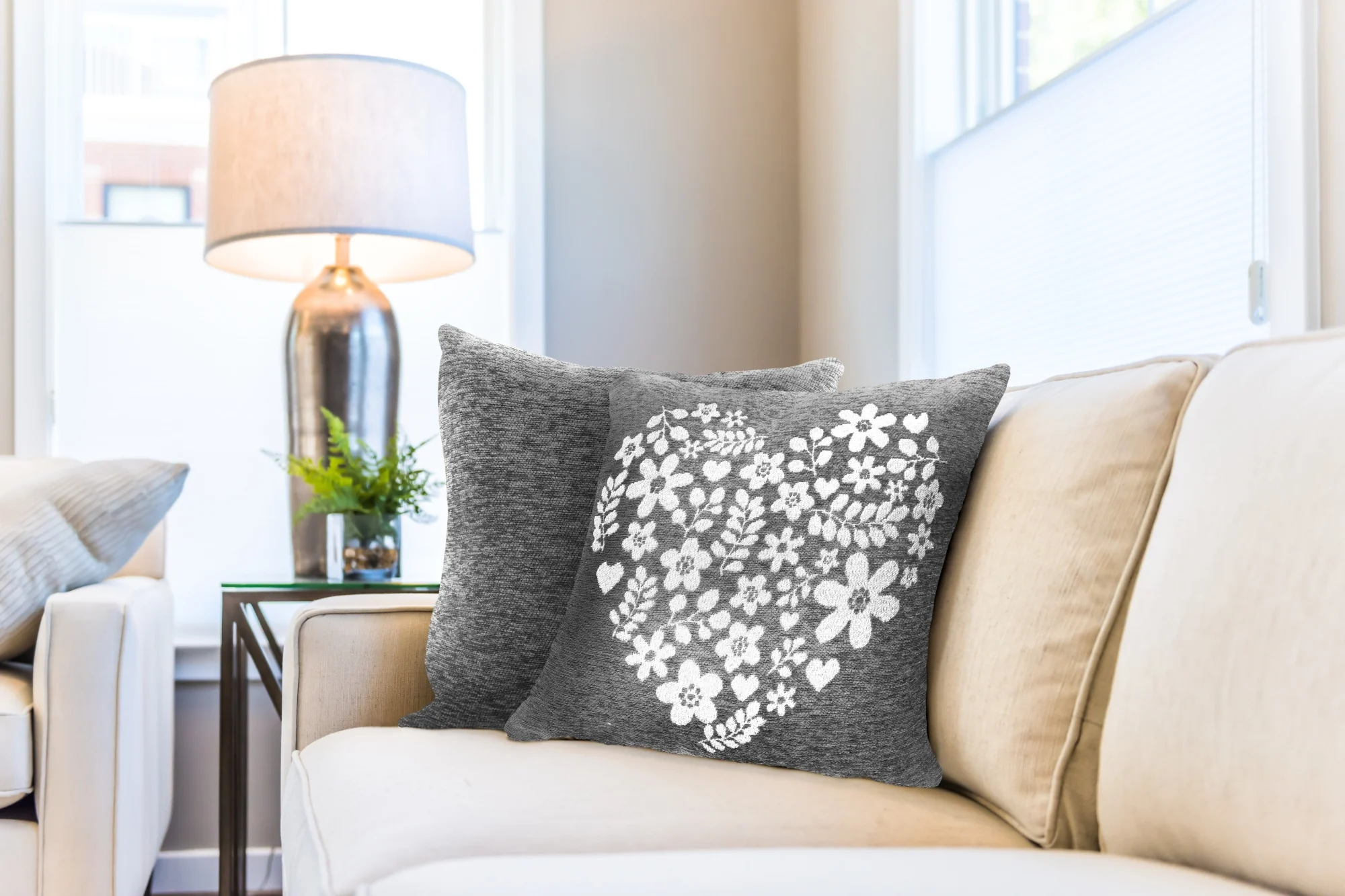 Amor Home  - Cushion Cover in Charcoal