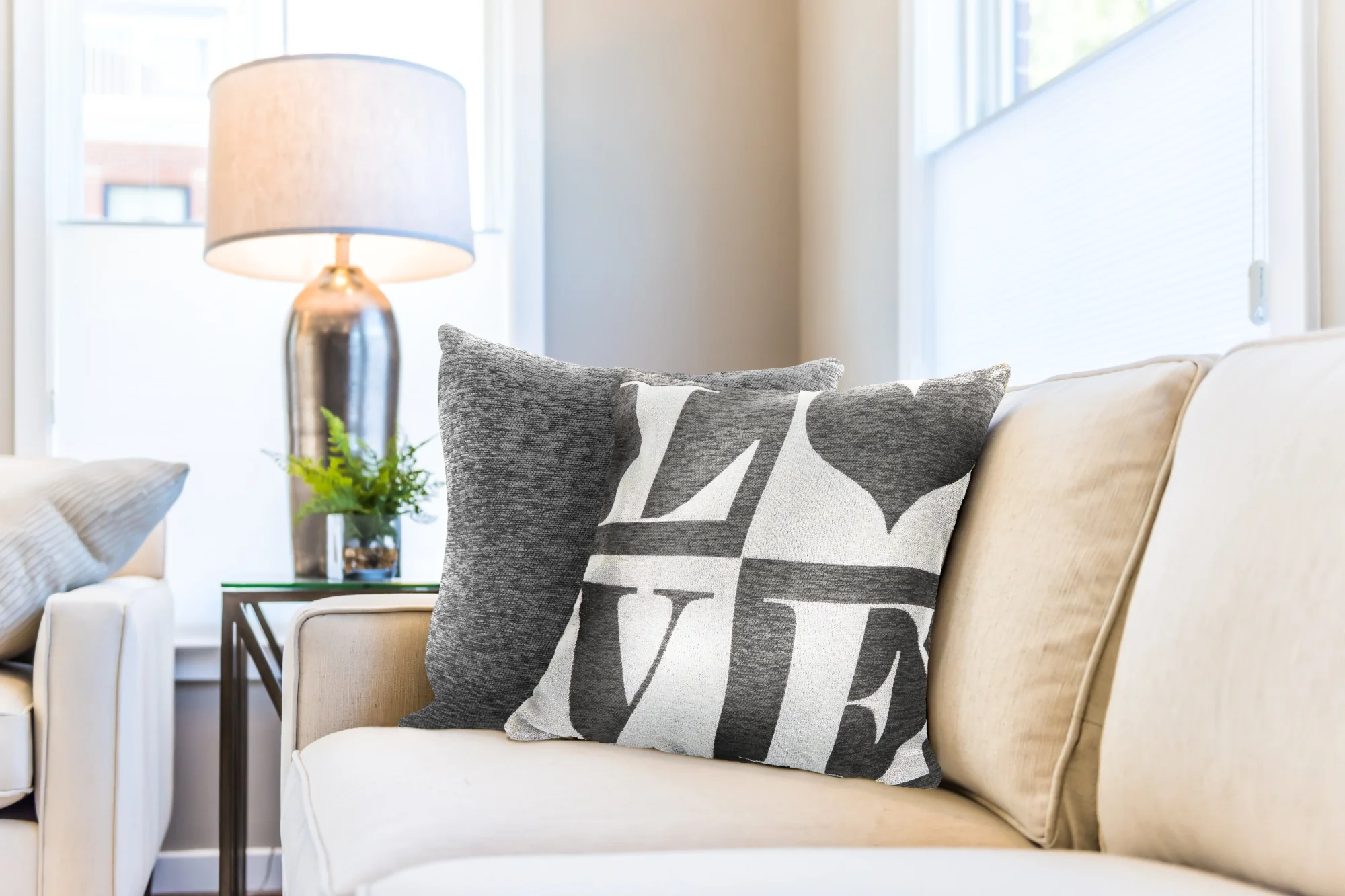 Amor Love - Cushion Cover in Black