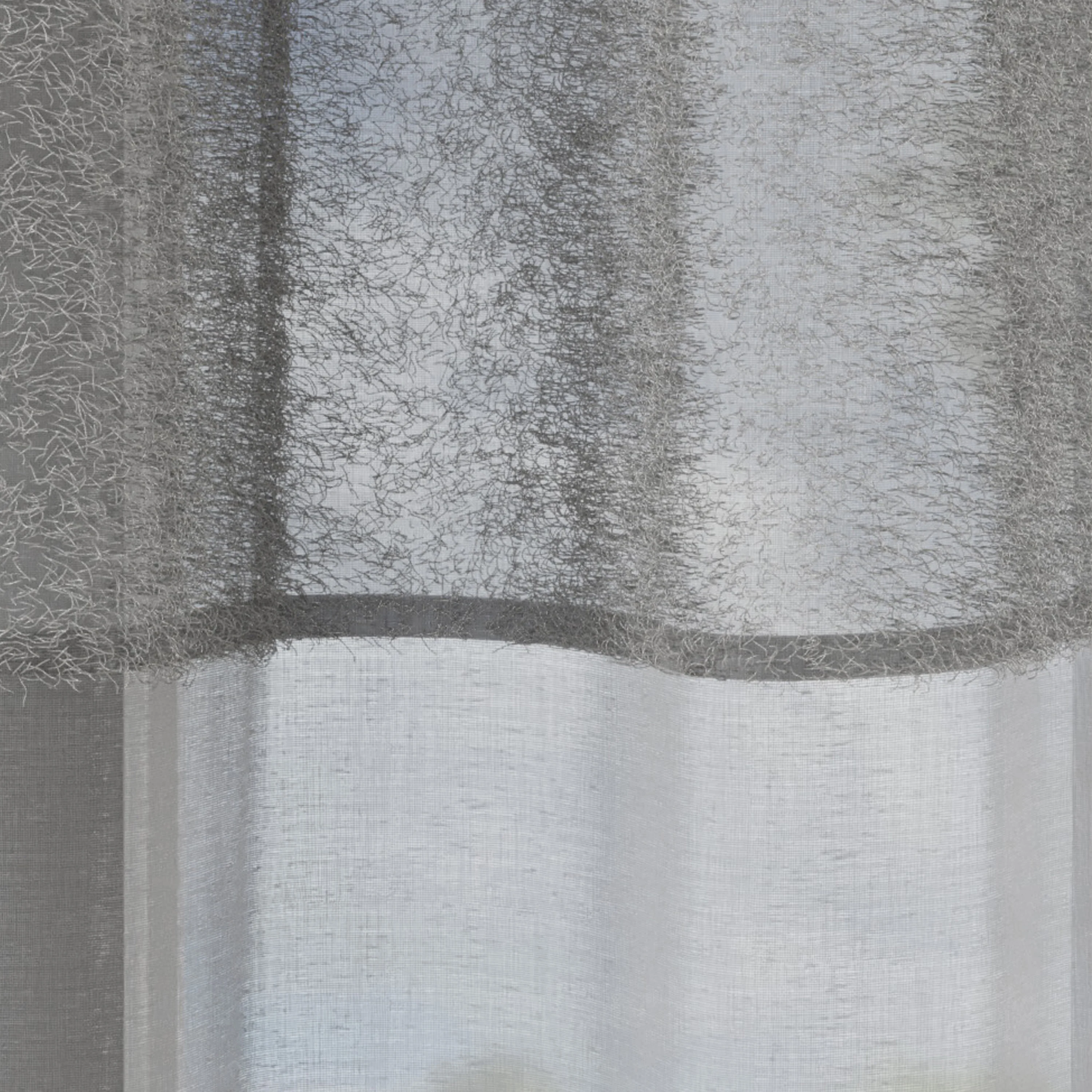 Andorra Grey Textured Header Sheer Voile Panels - Pair - Image 3