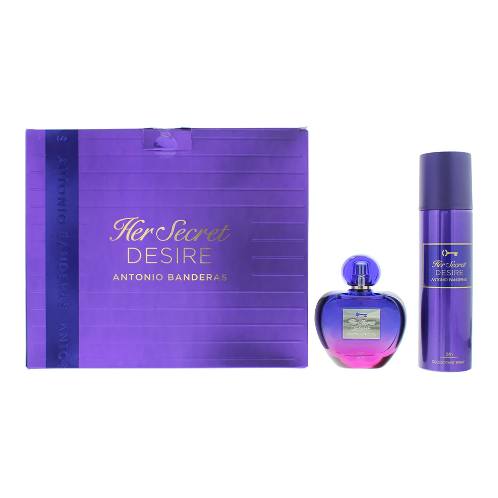 Antonio Banderas Her Secret Desire 2 Piece Gift Set: Eau De Toilette 80ml - Deodorant