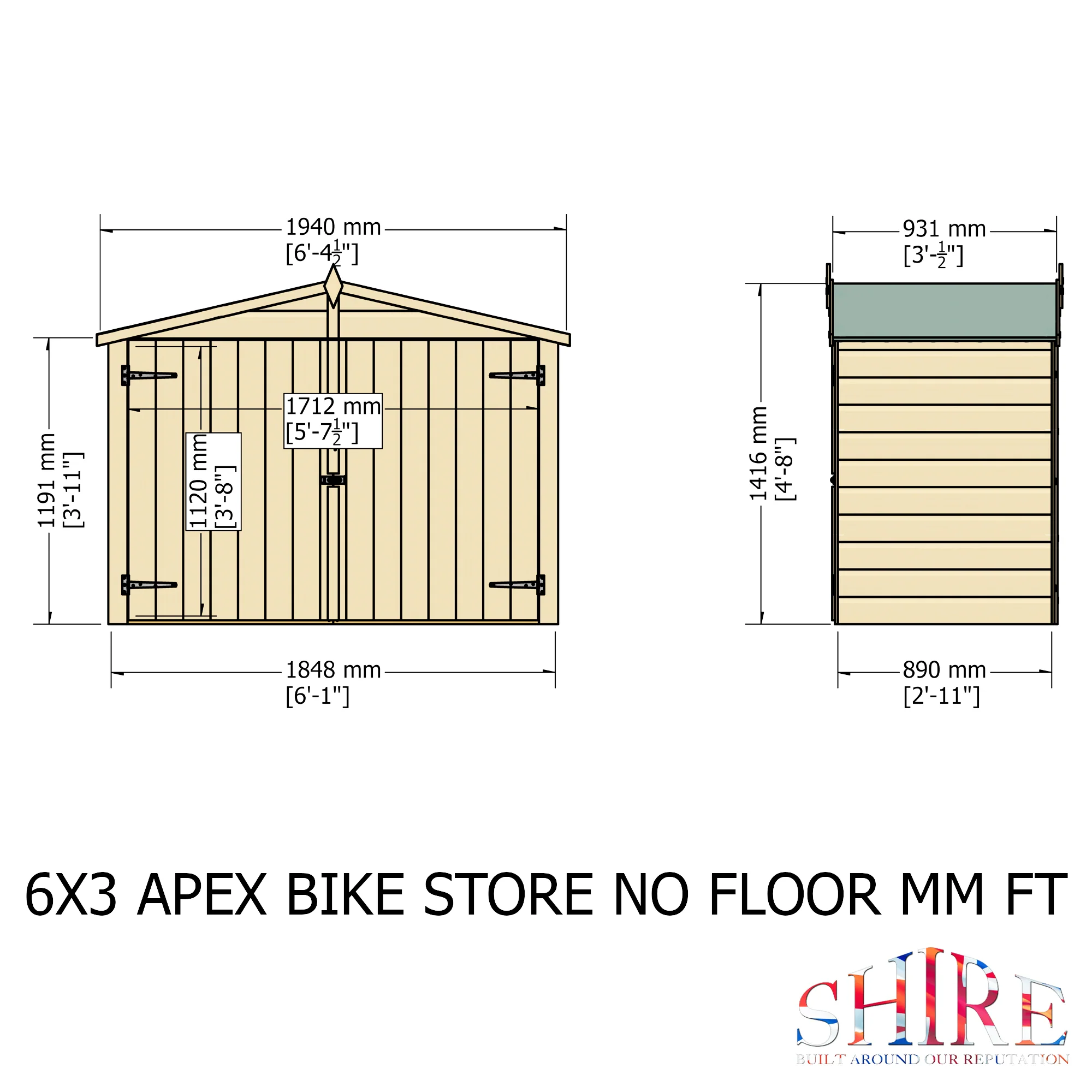 Apex Bike Store Shiplap, No Floor - Image 3