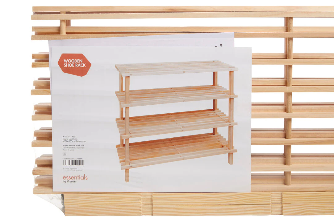 Arla 4 Tier Wooden Shoe Rack - Image 10