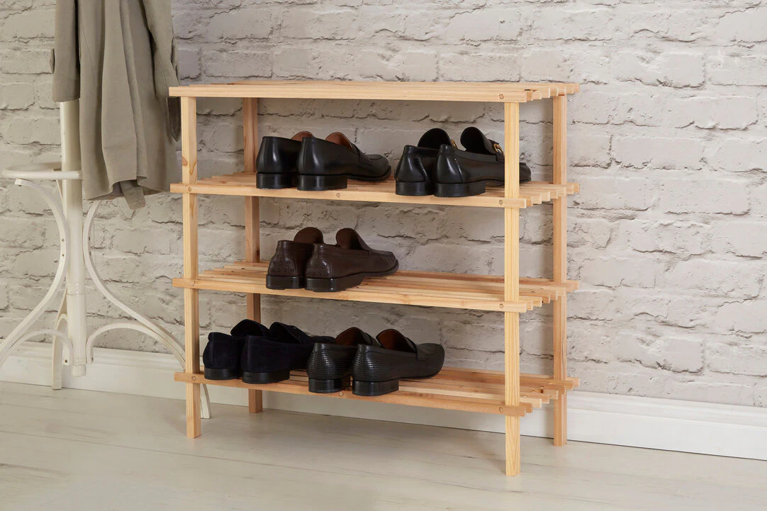 Arla 4 Tier Wooden Shoe Rack - Image 3