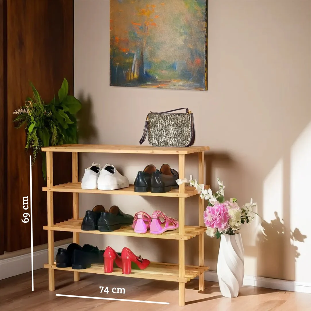 Arla 4 Tier Wooden Shoe Rack - Image 6