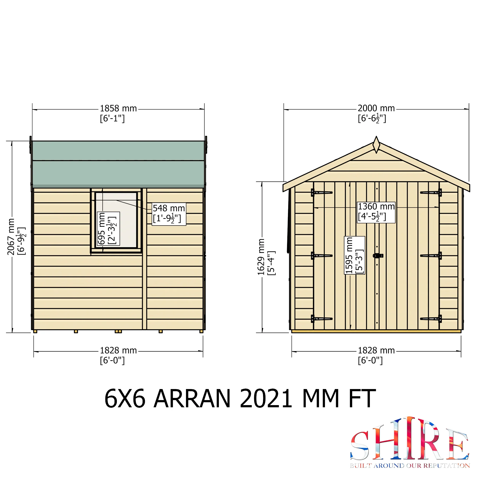 Arran 6 X 6 Shiplap Apex Shed - Image 6