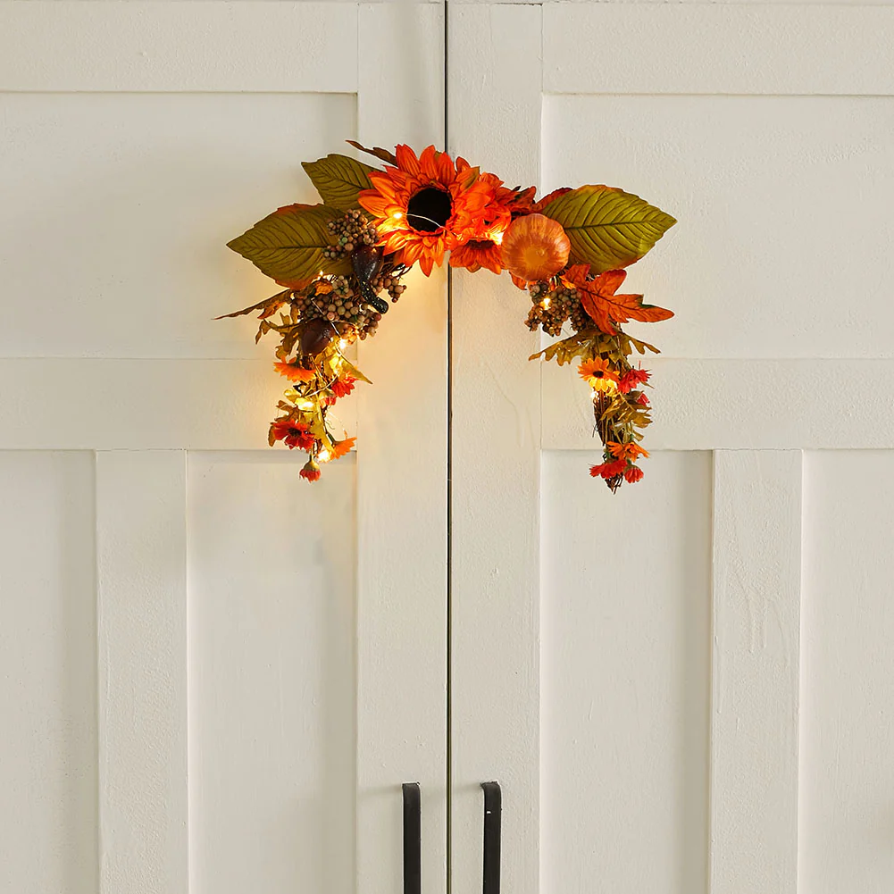 Artificial Sunflower Pumpkin Swag - Image 2