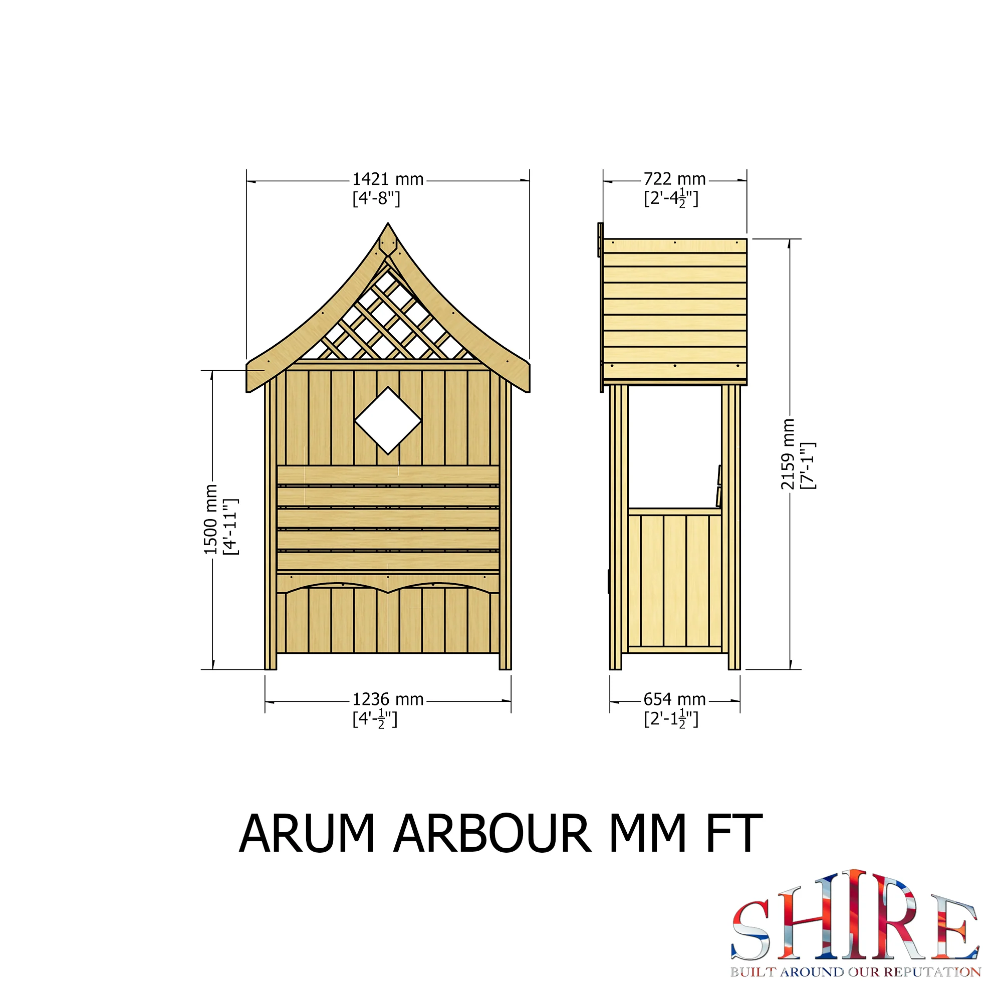 Arum Pressure Treated Arbour Seat - Image 3