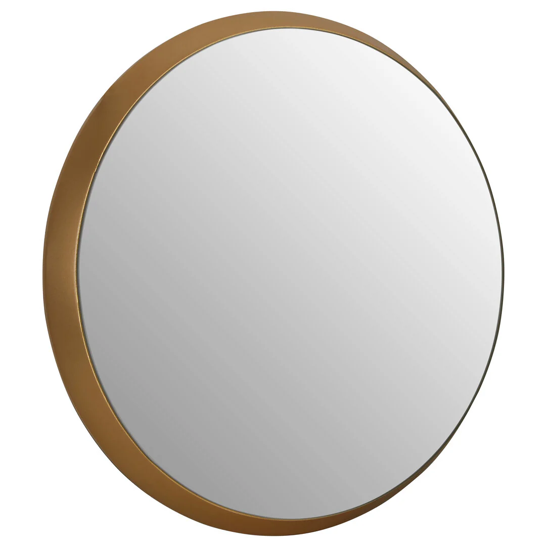 Athena Medium Round Wall Mirror With Gold Frame 44cm Dia - Image 2