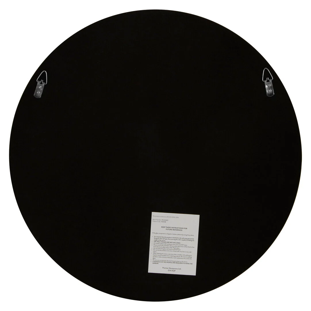 Athena Medium Round Wall Mirror With Gold Frame 44cm Dia - Image 3