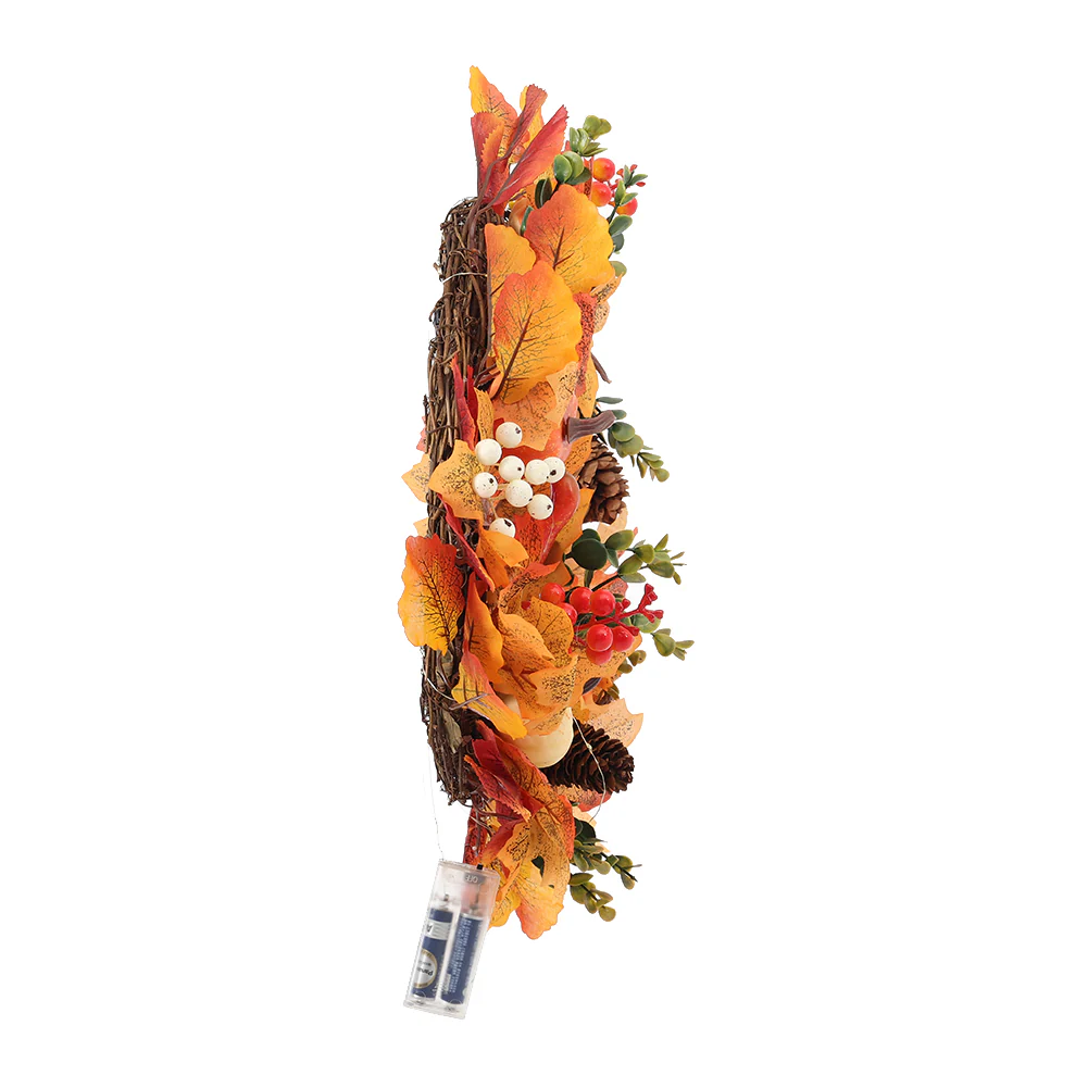 Autumn Harvest Wreath With LED Lights - Image 6