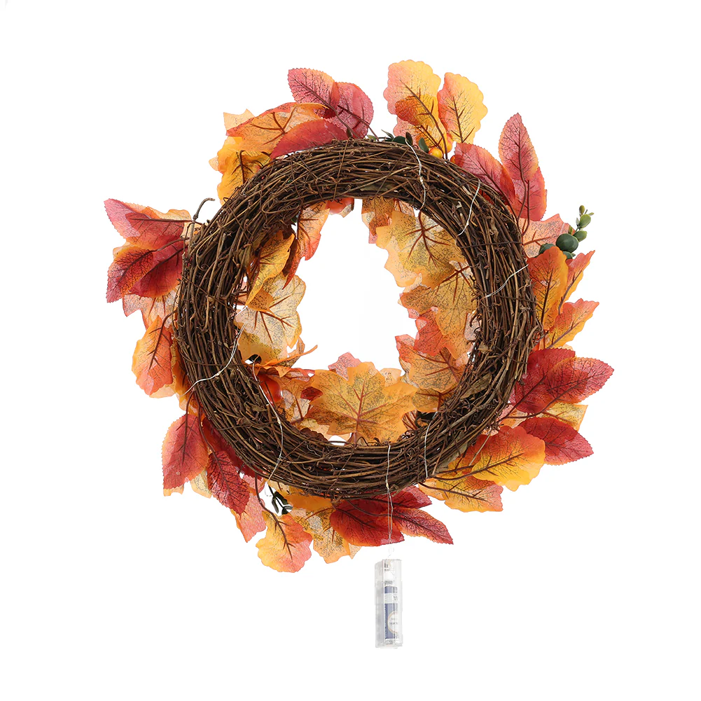 Autumn Harvest Wreath With LED Lights - Image 7
