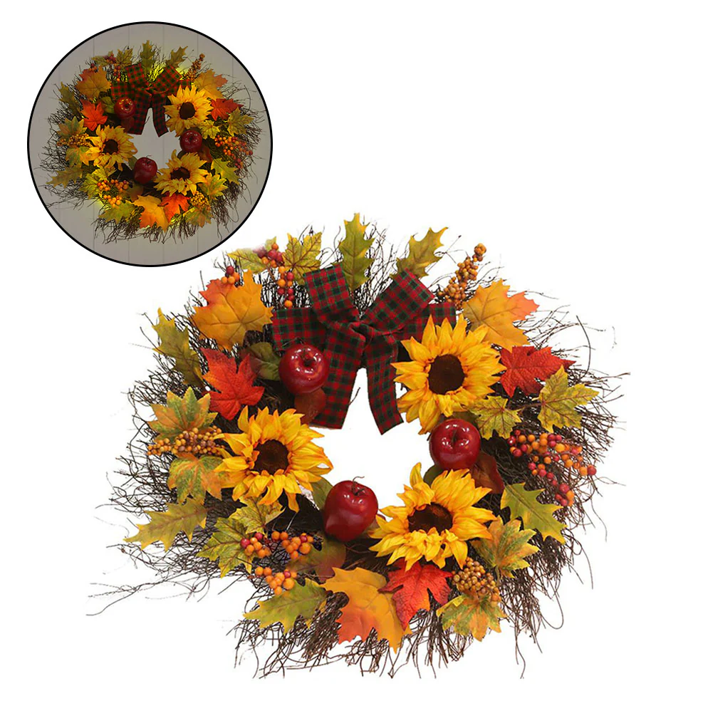 Autumn Sunflower LED Wreath - Image 3