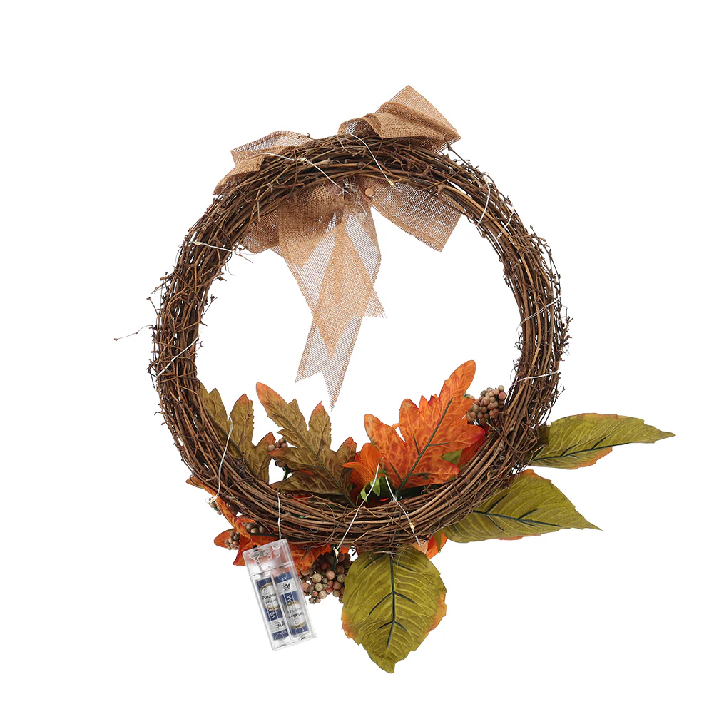 Autumn Sunflower Wreath with Lighted - Image 3