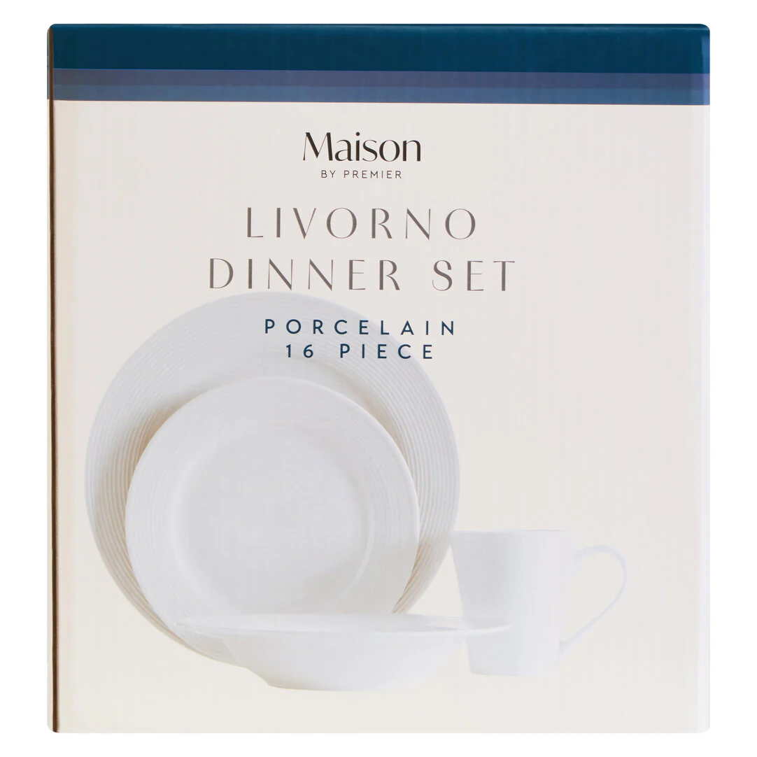 Avie 16 Pc Ribbed Dinner Set - Image 7