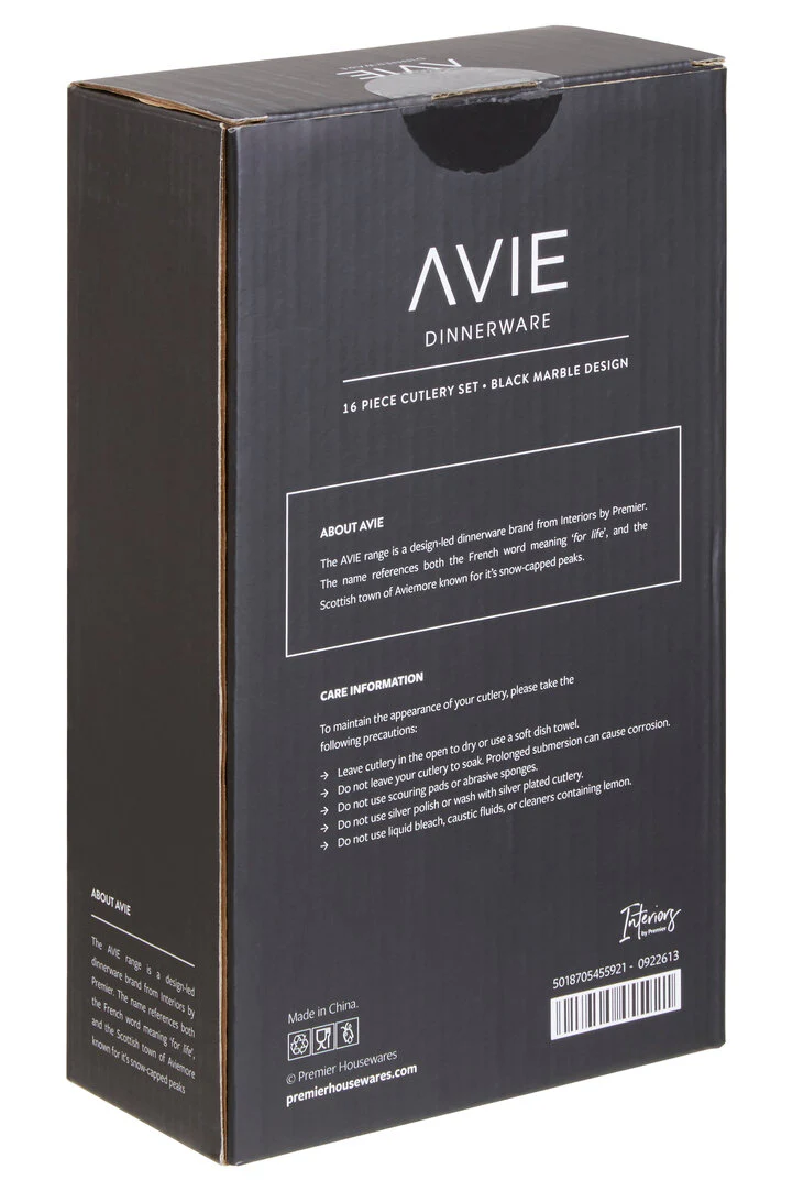 Avie 16 Piece Black And Silver Cutlery Set - Image 3