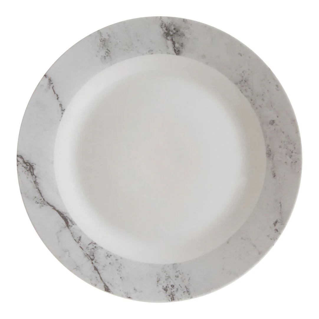 Avie 16 Piece White And Grey Marble Effect Dinner Set - Image 5