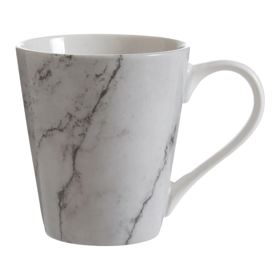 Avie 16 Piece White And Grey Marble Effect Dinner Set - Image 6
