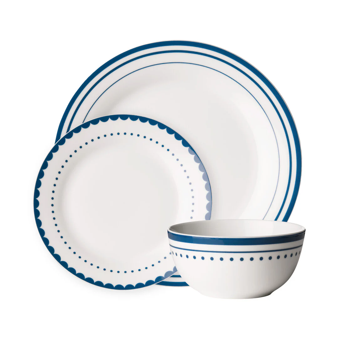 Avie Saturn 12 Piece Blue Dinner Set