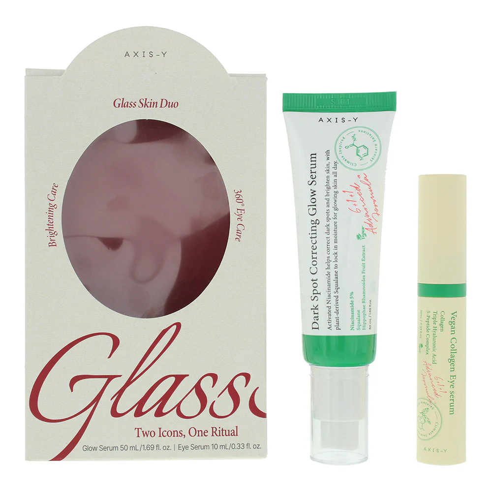 Axis-Y Glass 2 Piece Gift Set: Face Serum 50ml - Eye Serum 10ml
