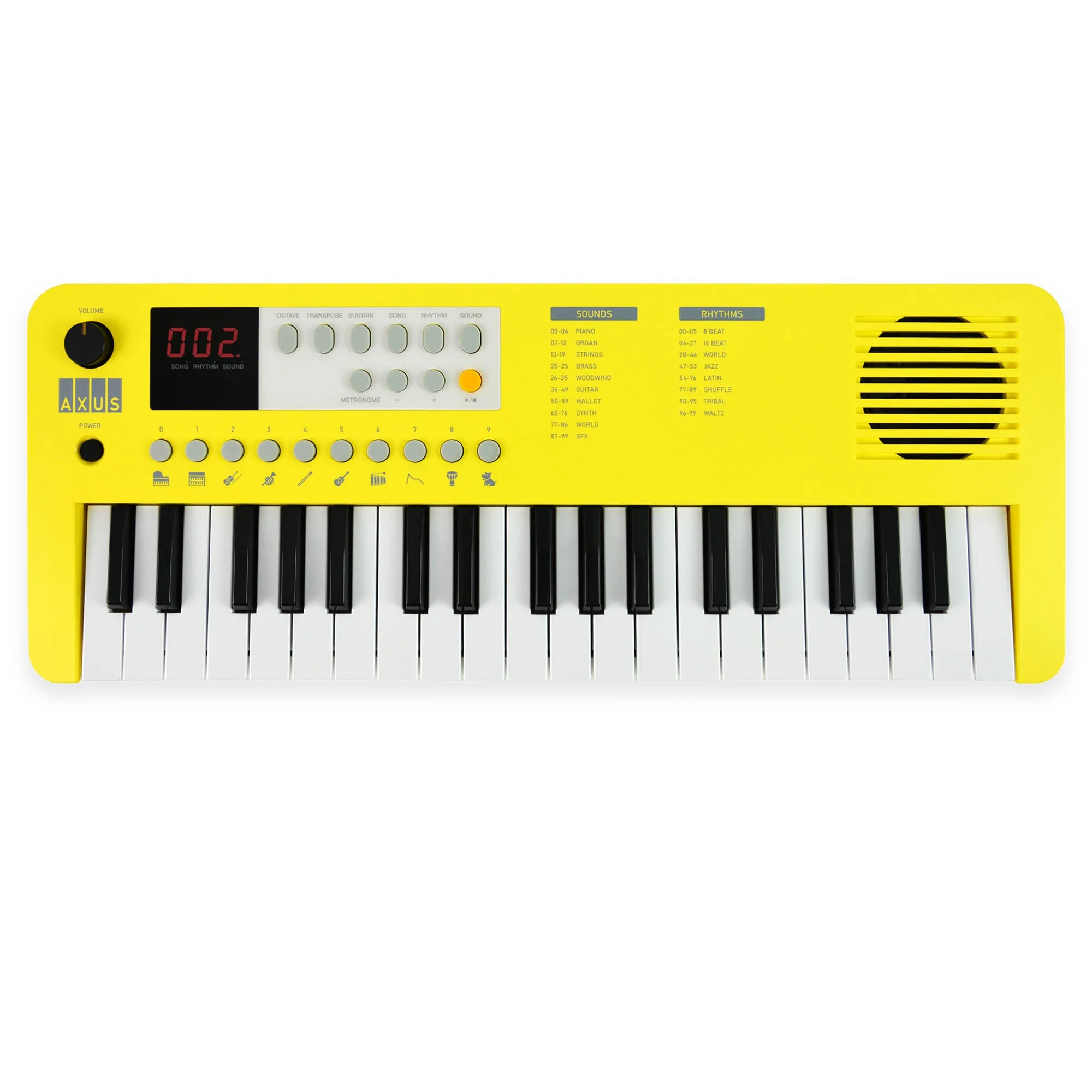 Axus 37 Mini Key Compact Keyboard - Sunrise Yellow
