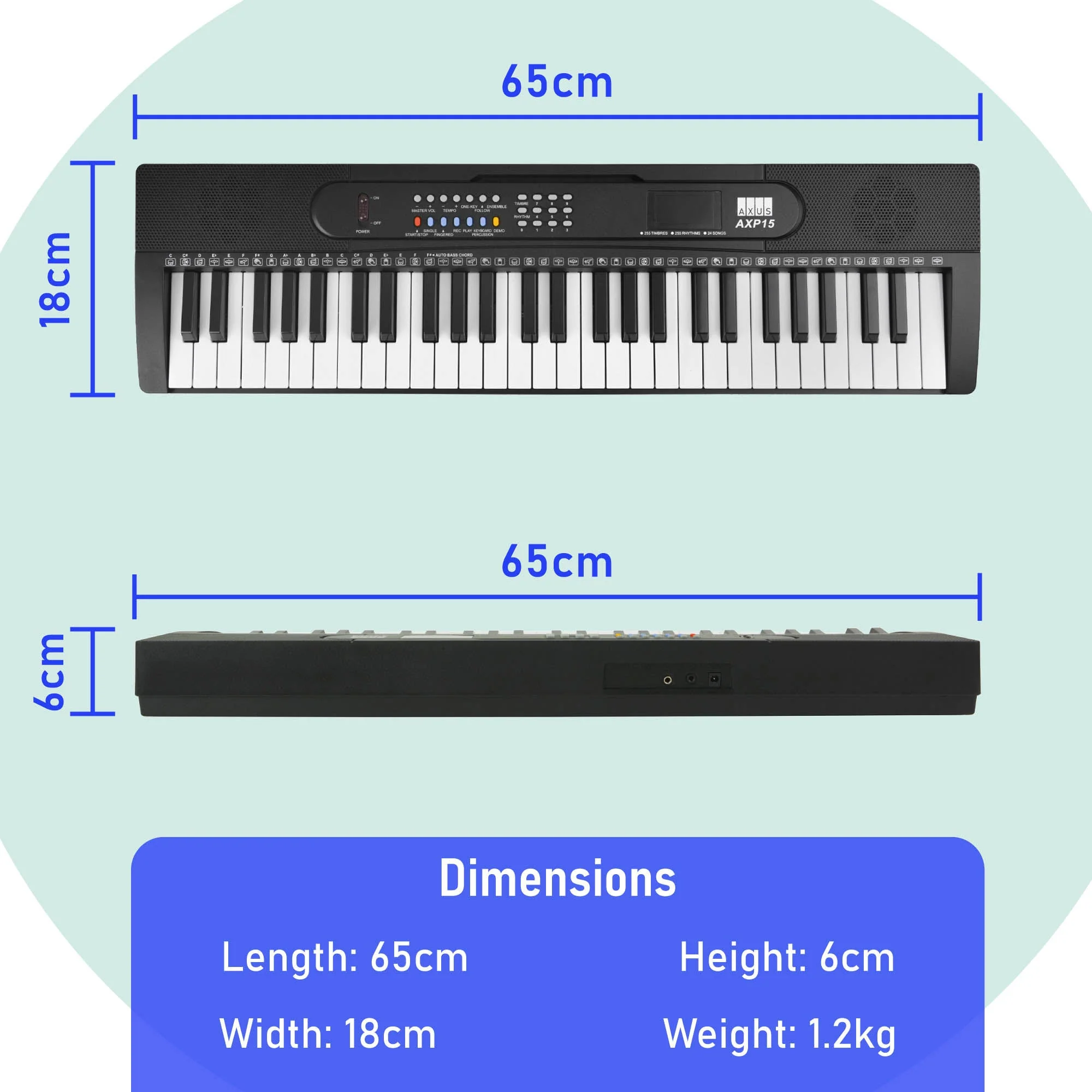 Axus 54 Mini Key Portable Keyboard - Image 4