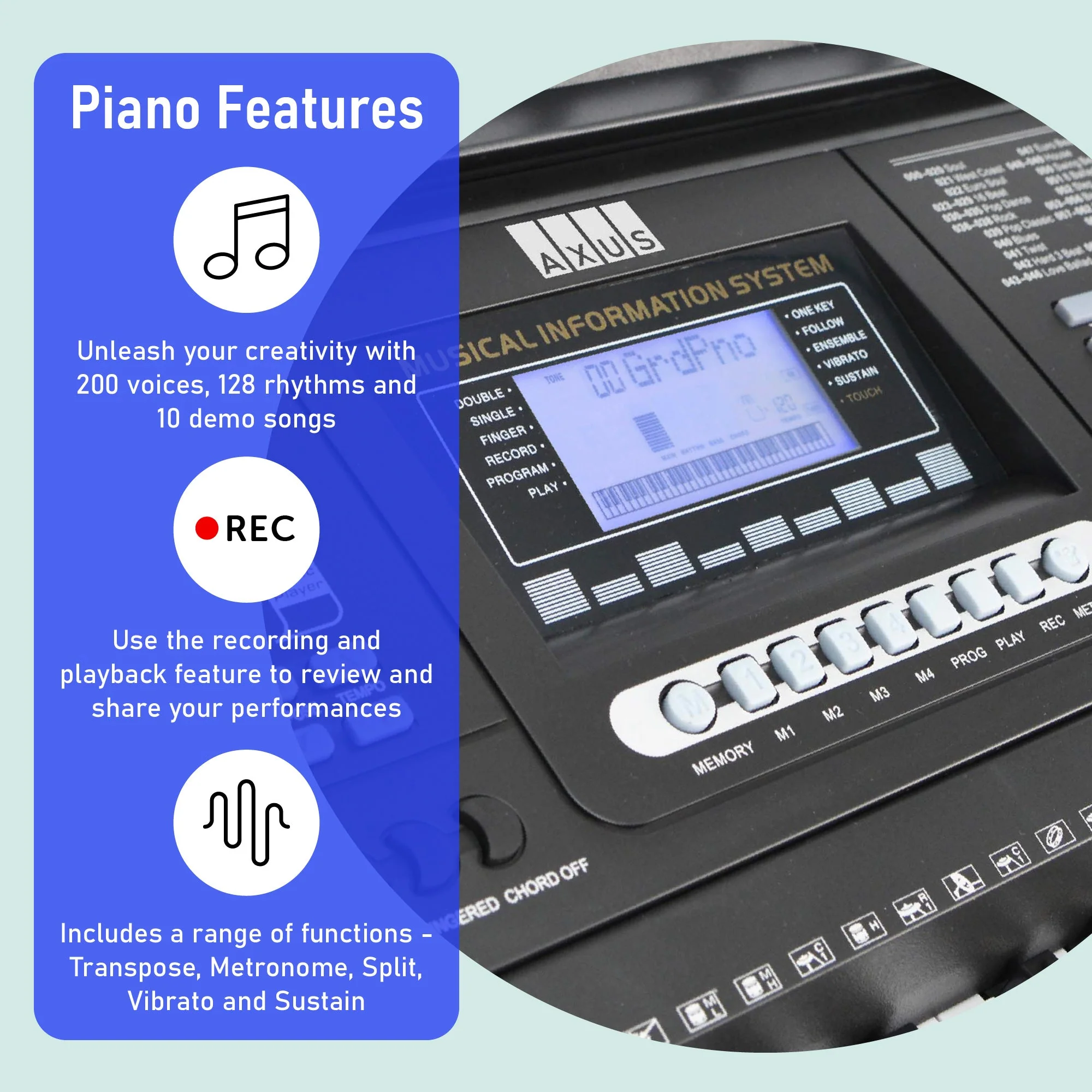 Axus 61 Key Touch Sensitive Keyboard Pack - Image 3