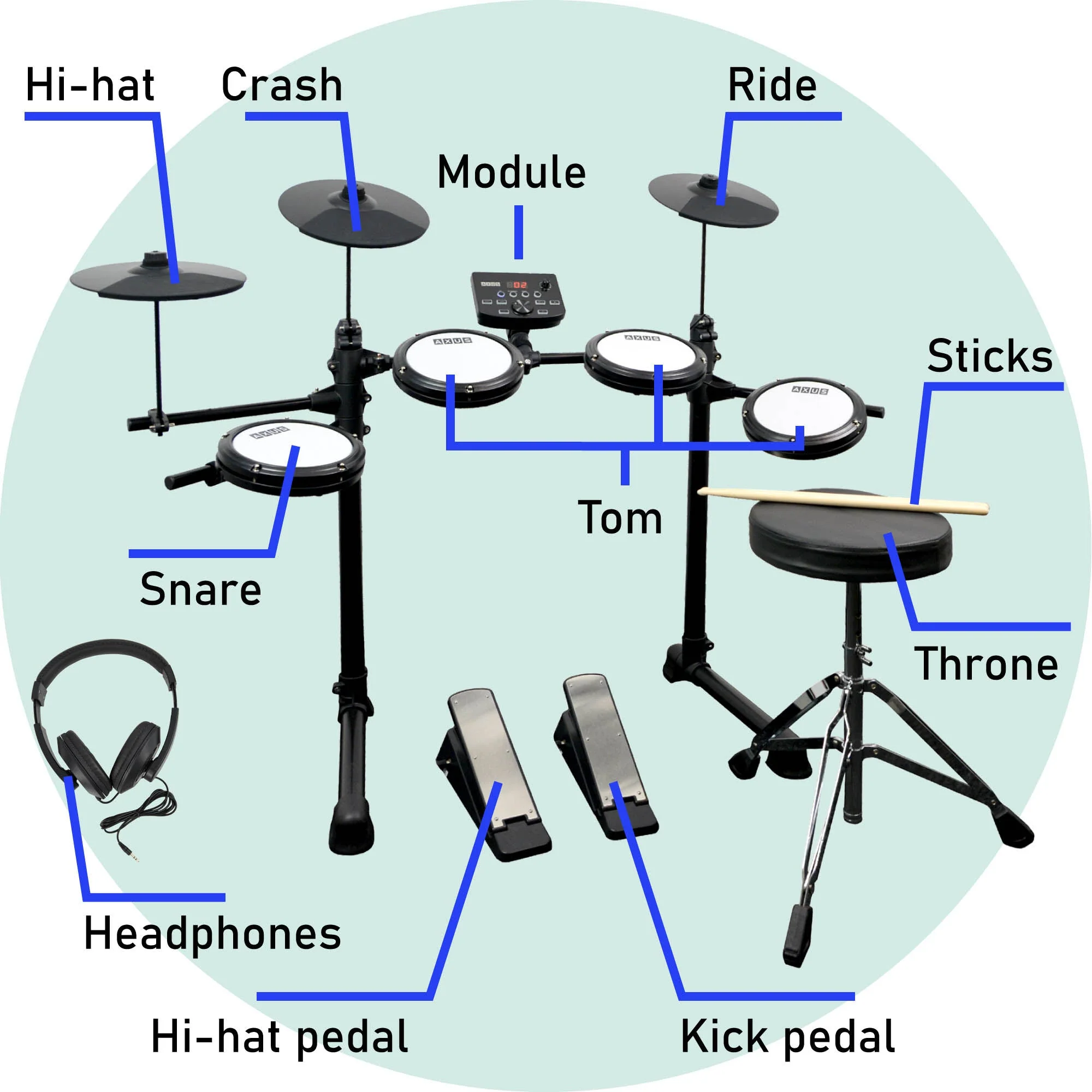 Axus Electronic Drum Kit Starter Pack - Image 2