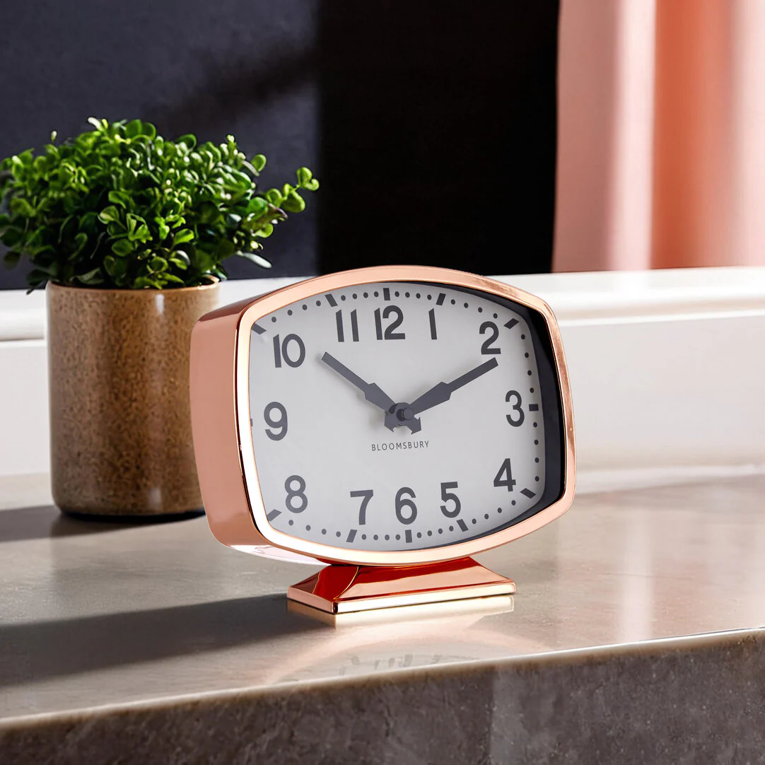Baillie Rose Gold Finish Table Clock - Image 5