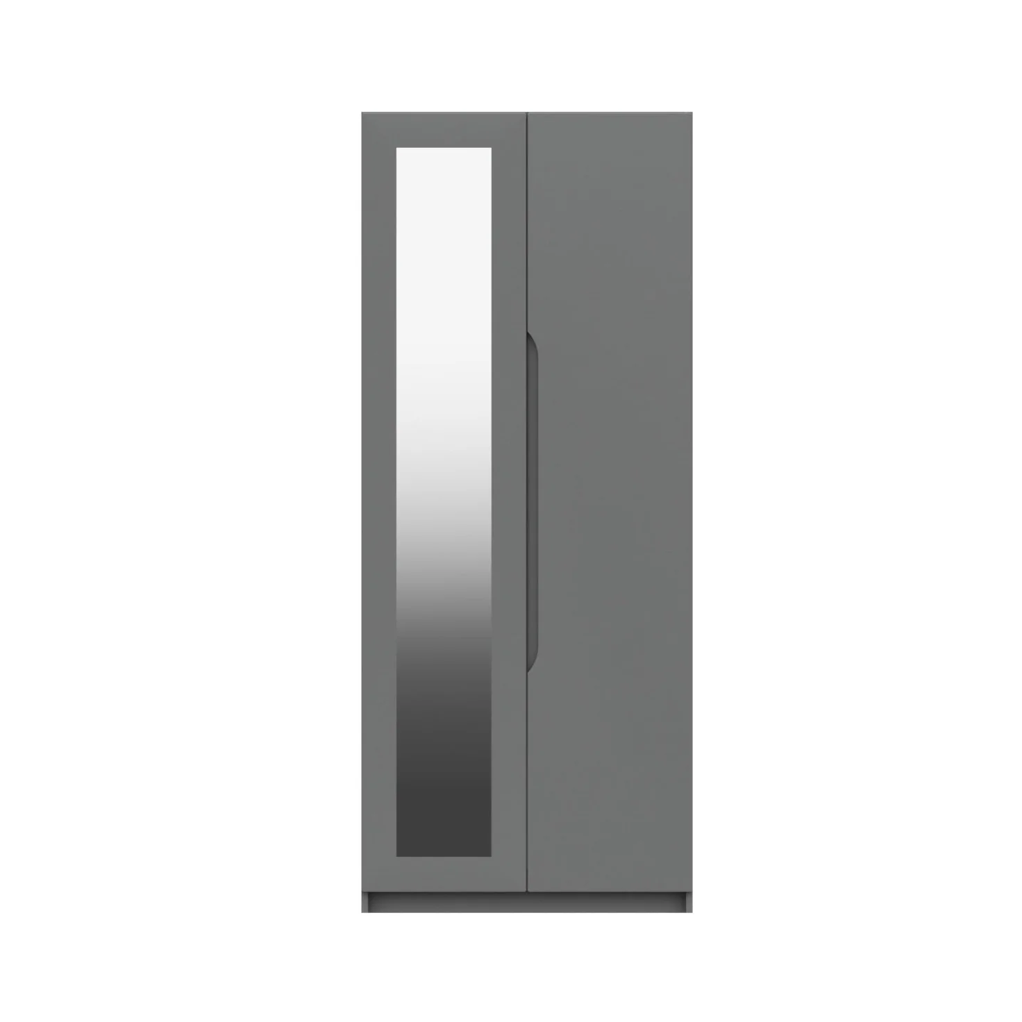 Balagio Ready Assembled Wardrobe with 2 Doors & Mirror - Dusk Grey Gloss - Image 4