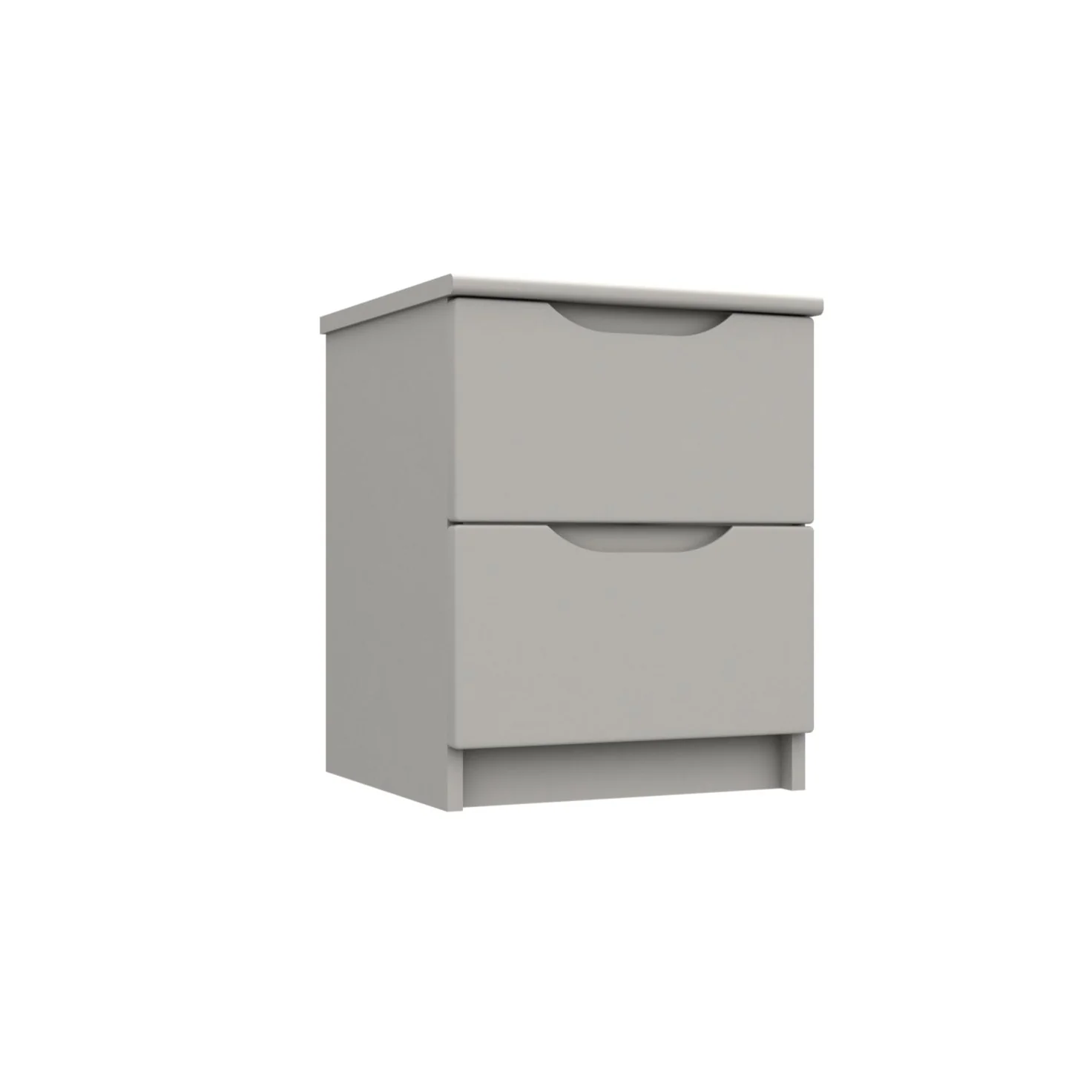 Balagio Ready Assembled Bedside Table with 2 Drawers - Light Grey Gloss - Image 3